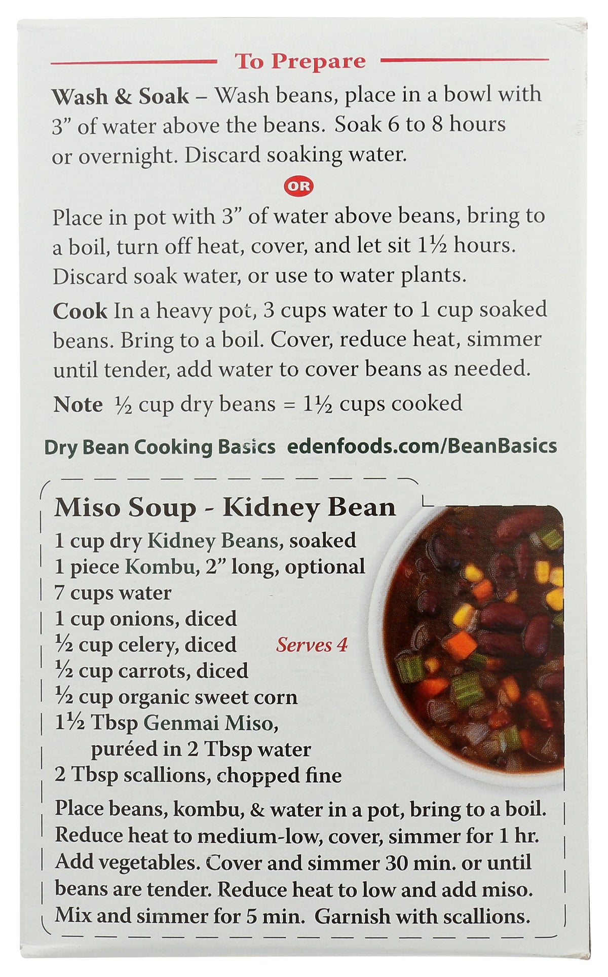 EDEN FOODS BEAN DRY KIDNEY BOX - Case of 12