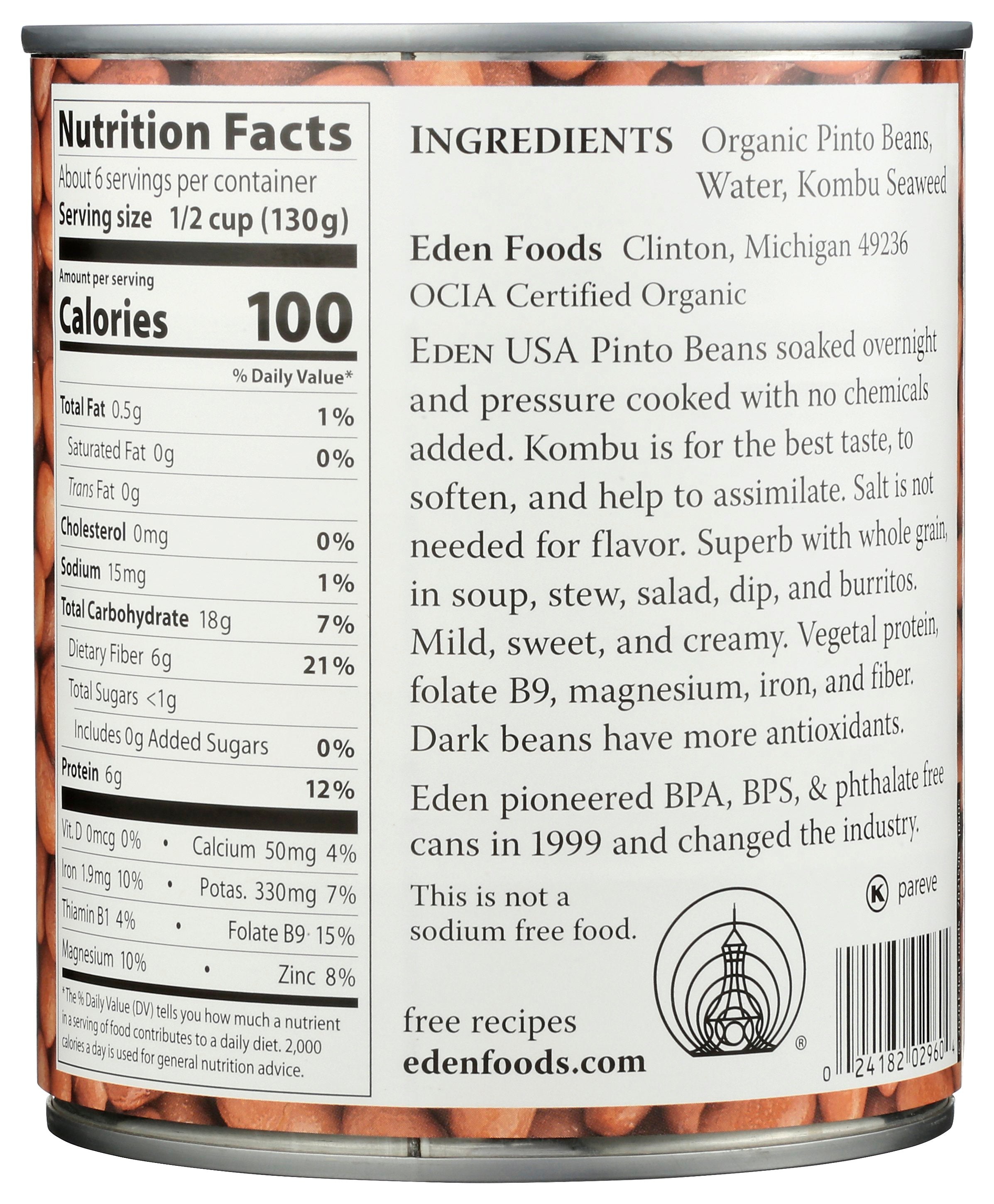 EDEN FOODS BEAN CAN PINTO ORG - Case of 12