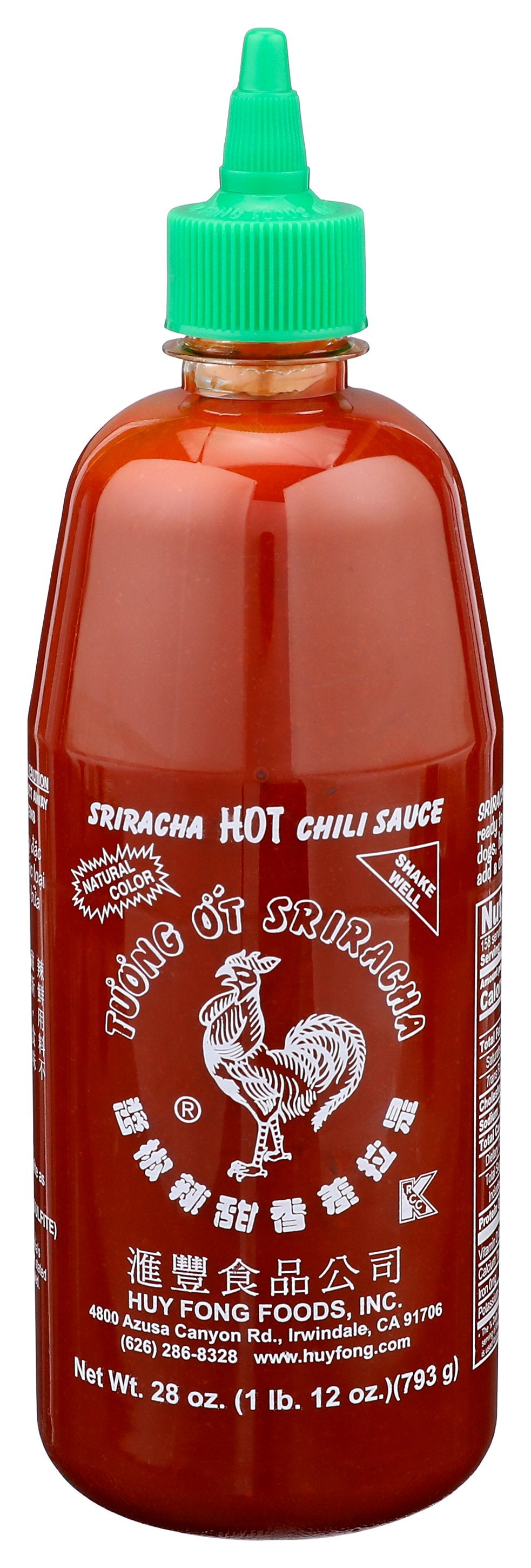 HUY FONG SAUCE CHILI SRIRACHA HOT - Case of 12 [TUONG OT SRIRACHA - SRIRACHA CHILI SAUCE - HOT - 28 OUNCE - 28 OZ]