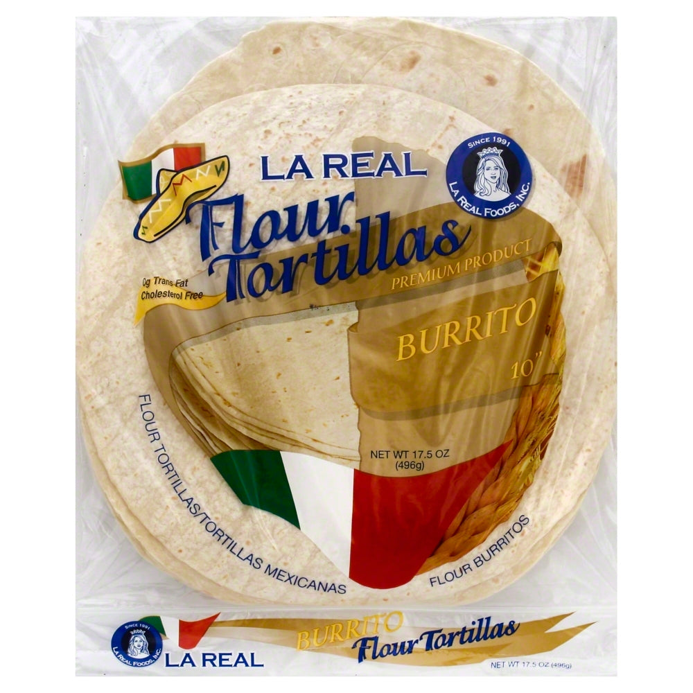 La Real Tortilla Flour 10 inches -  20 Oz (Pack of 12)