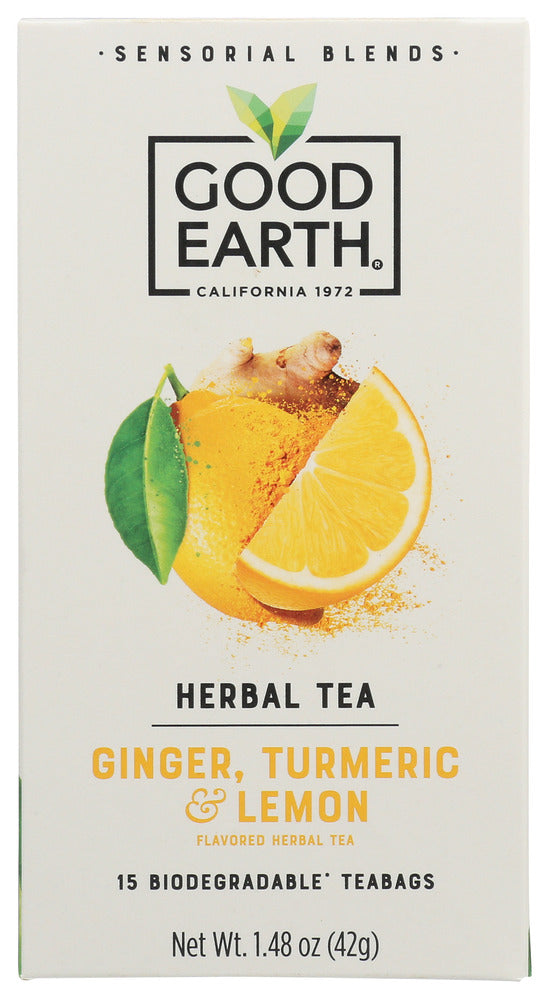 Good Earth Tea Sensorial Turmeric Lemon - Case of 5 - 15 bags