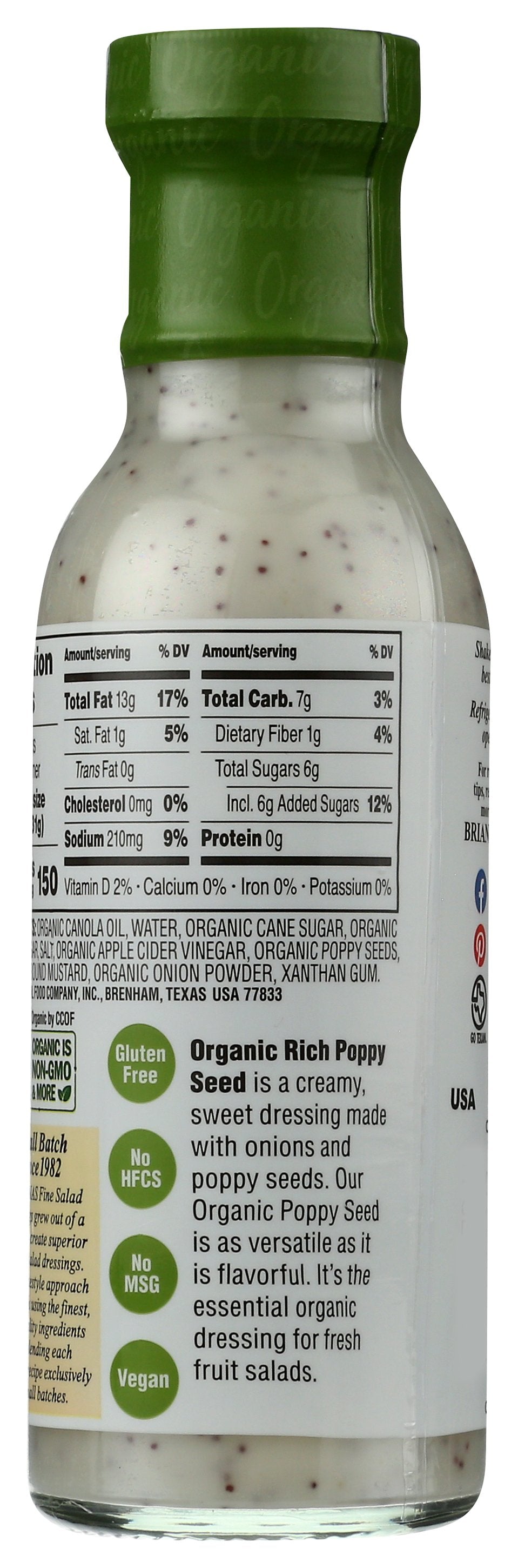 BRIANNAS DRESSING POPPY SEED ORG - Case of 6