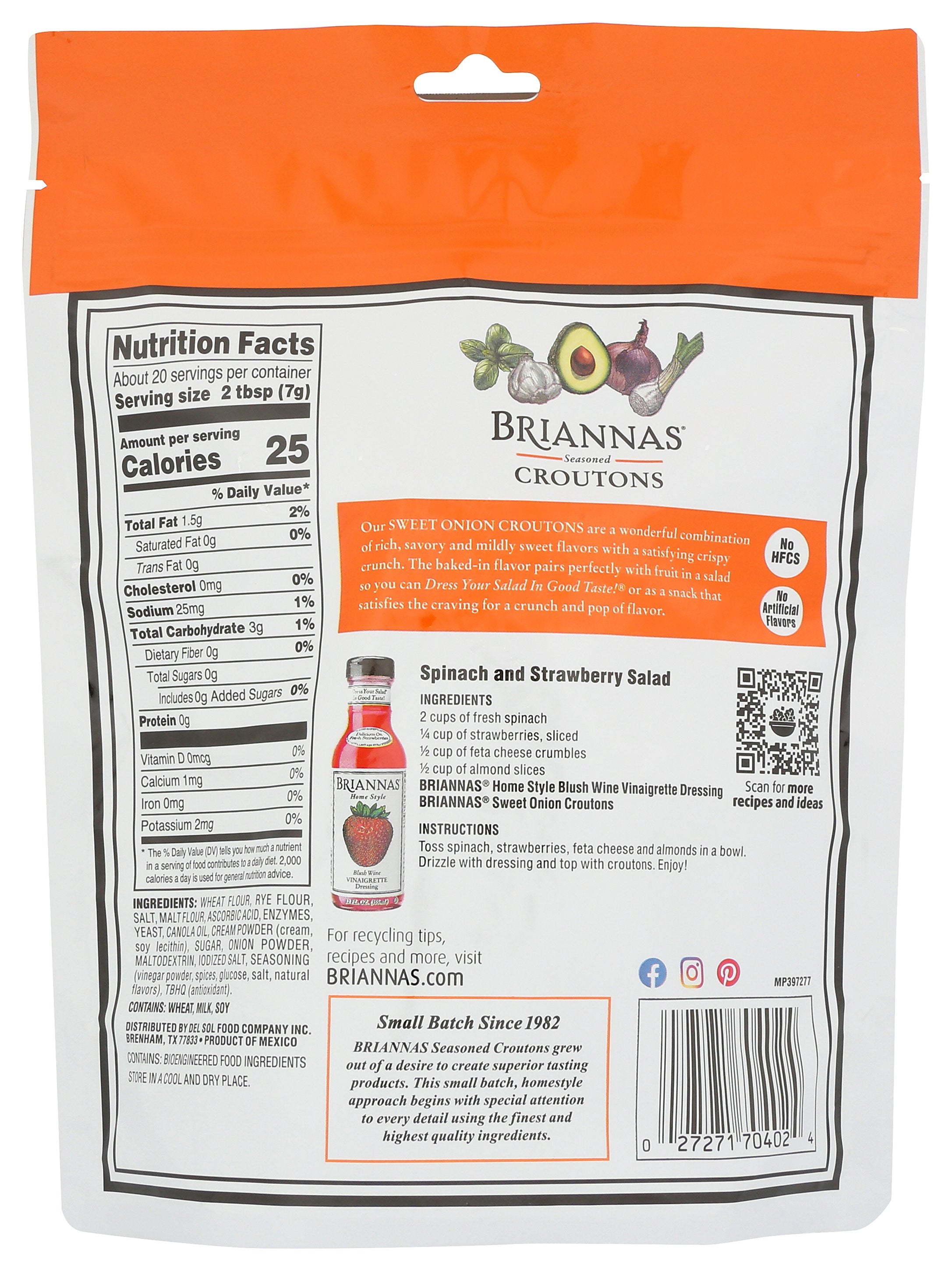 BRIANNAS CROUTONS SWEET ONION - Case of 6