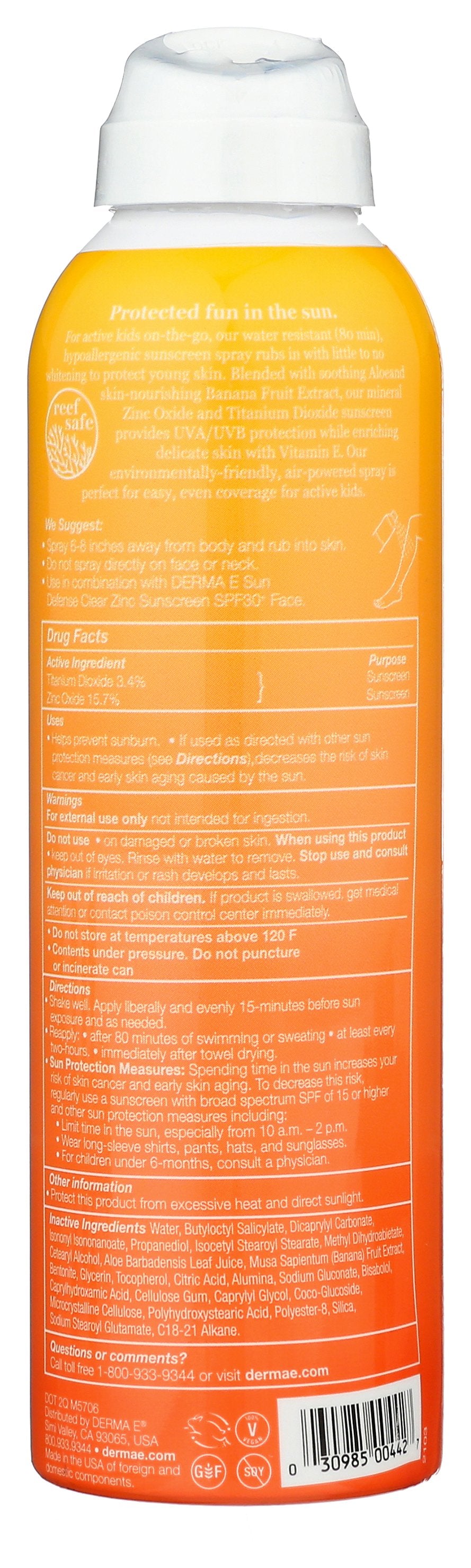 DERMA E SUNSCREEN KIDS SPF50