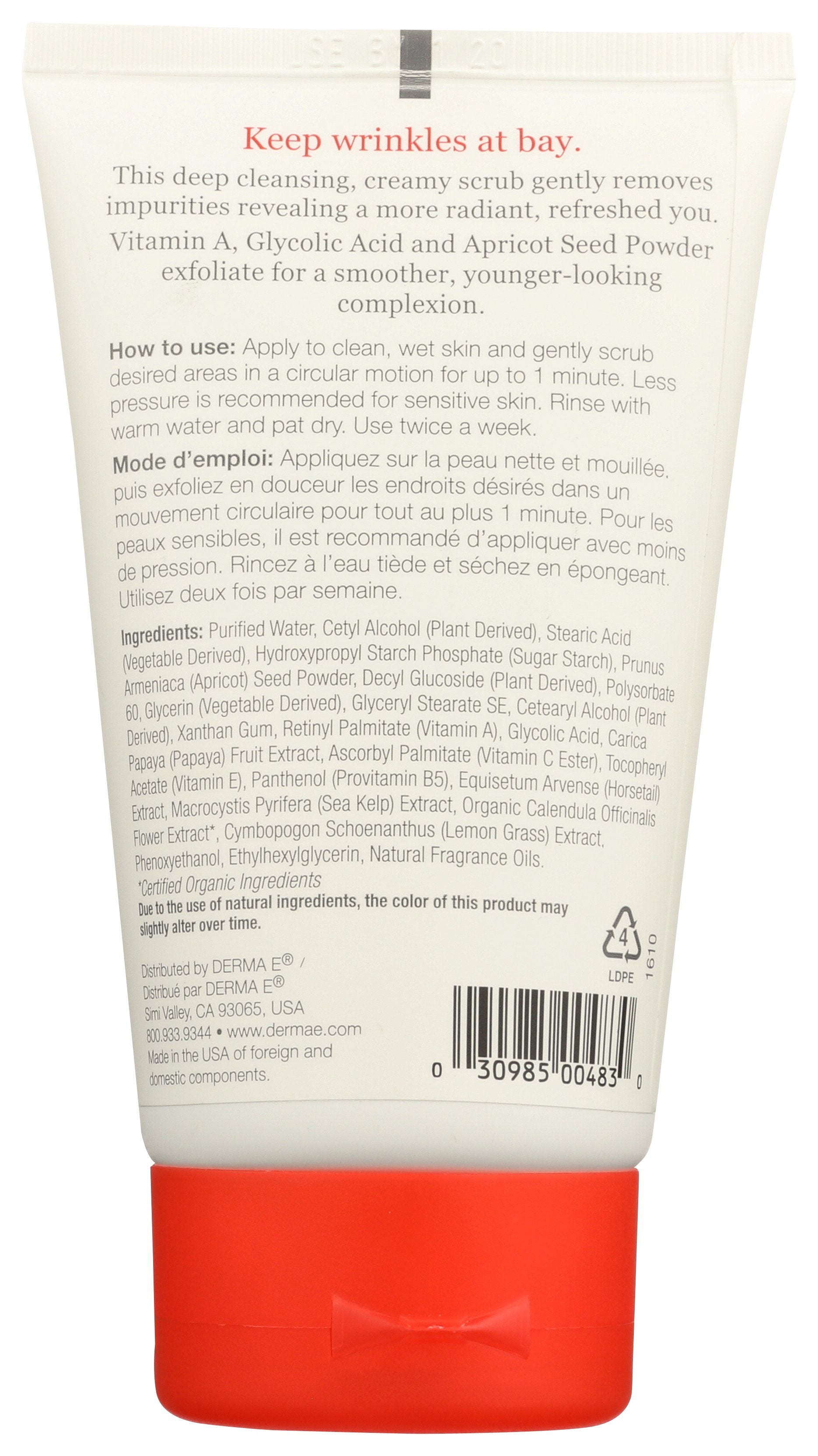 DERMA E SCRUB ANTI WRNKL VTMN A