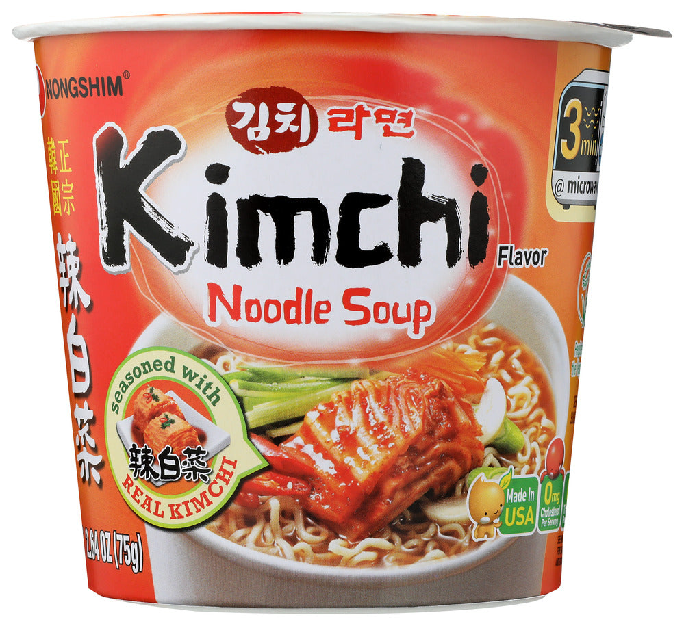 Nong Shim Cup Noodles Kimchi - Case of 6 - 2.64 oz