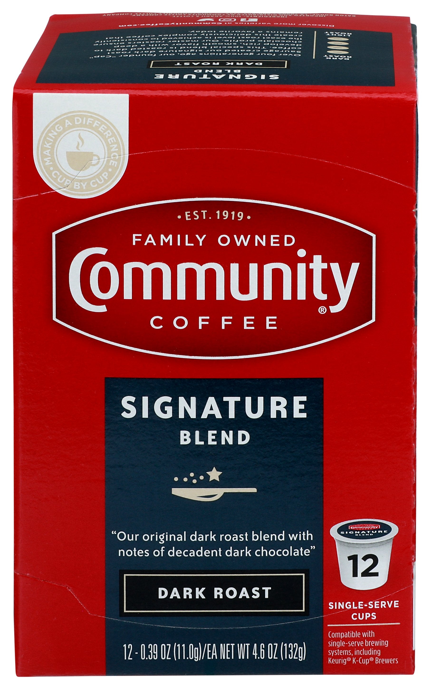 COMMUNITY COFFEE COFFEE SNGLSRV DRK ROAST - Case of 6