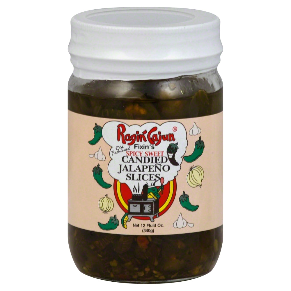 Ragin Cajun Candied Jalapeno Slices Sweet and Spicy - Case of 12 - 12 oz.