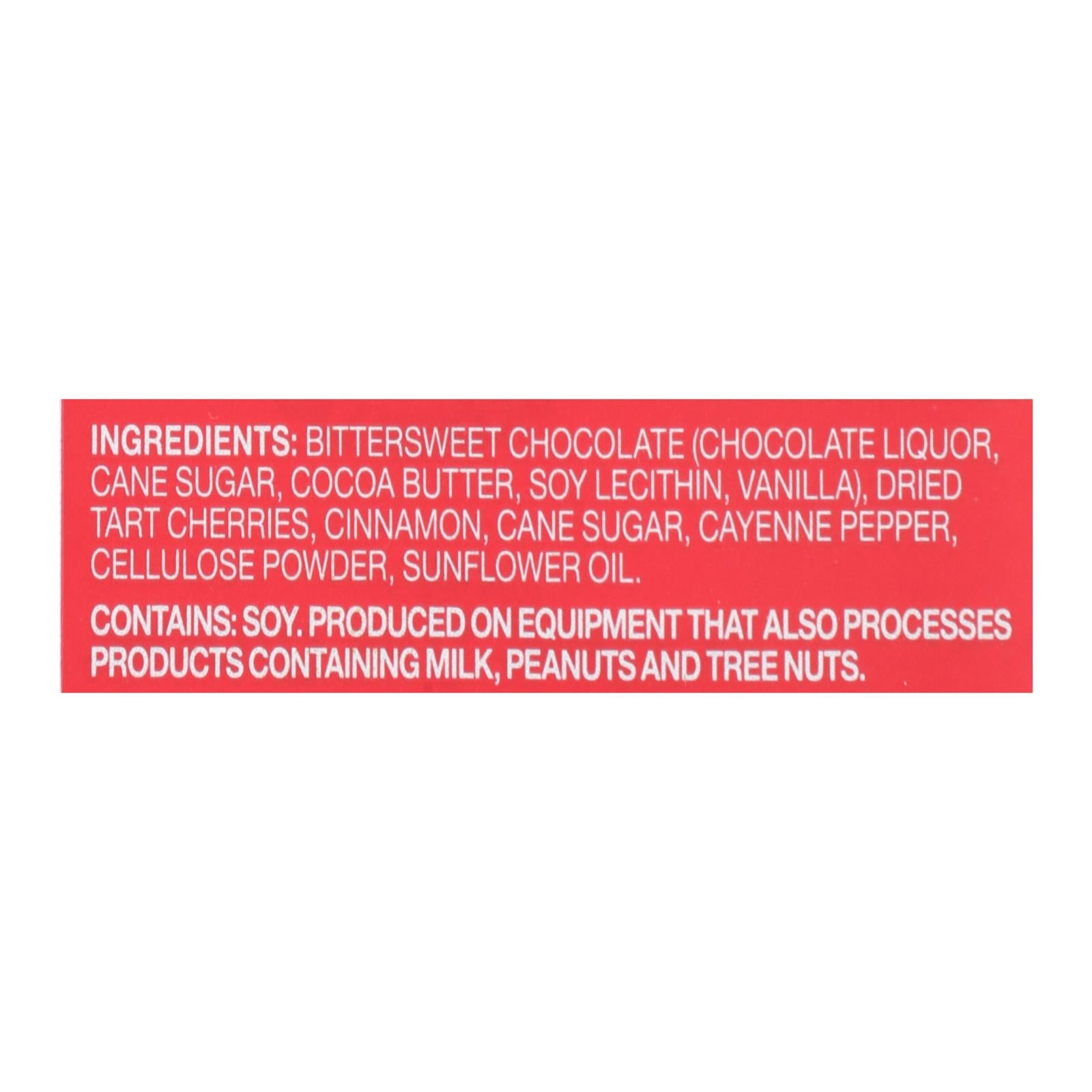 Endangered Species Natural Chocolate Bars - Dark Chocolate - 60 Percent Cocoa - Cinnamon Cayenne and Cherries - 3 oz Bars - Case of 12
