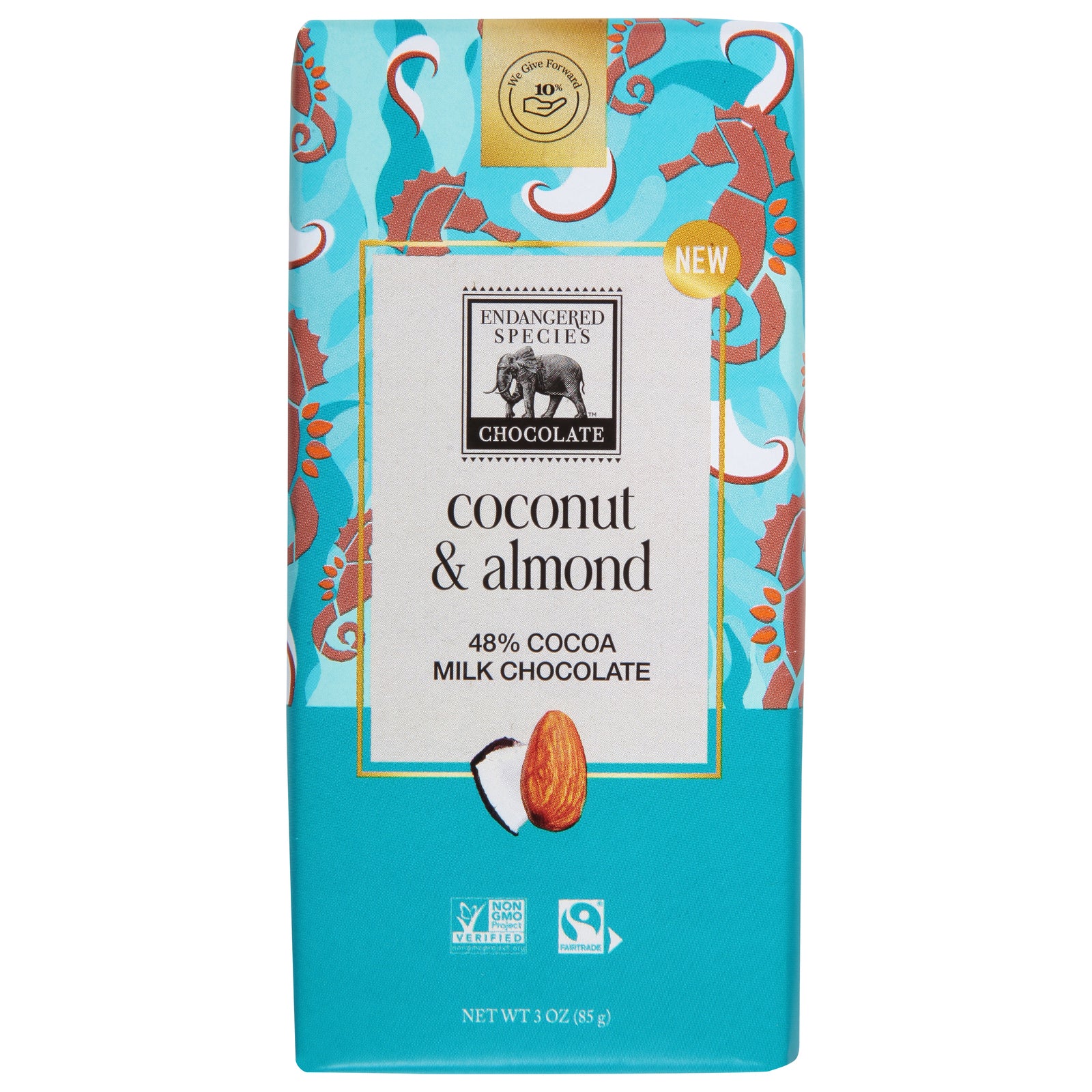 Endangered Species Chocolate - Mlk Choc Coconut Almond - CS of 12-3 OZ
