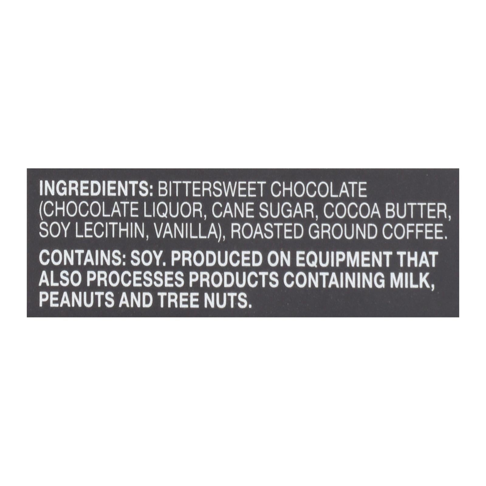 Endangered Species Natural Chocolate Bars - Dark Chocolate - 72 Percent Cocoa - Espresso Beans - 3 oz Bars - Case of 12