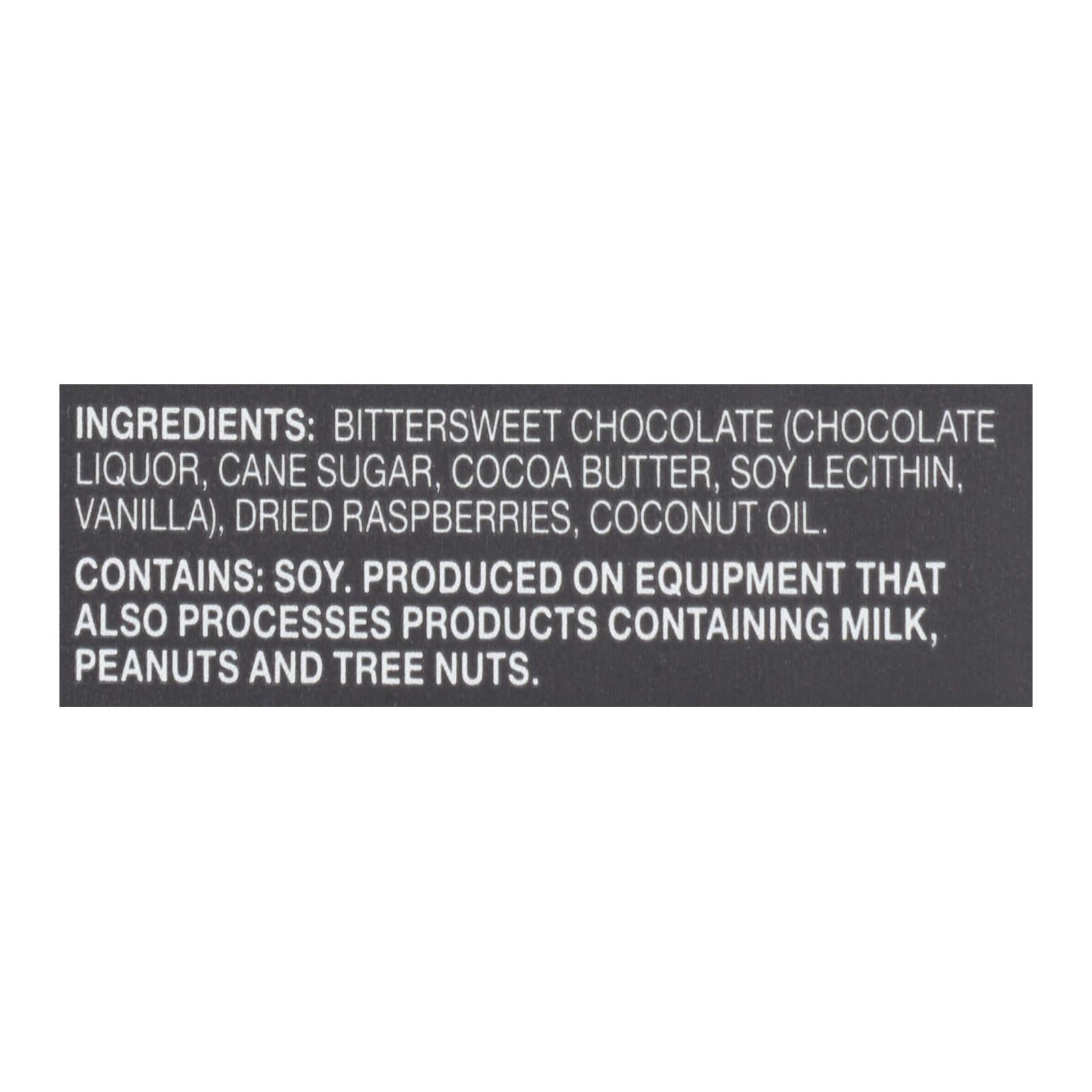 Endangered Species Natural Chocolate Bars - Dark Chocolate - 72 Percent Cocoa - Raspberries - 3 oz Bars - Case of 12