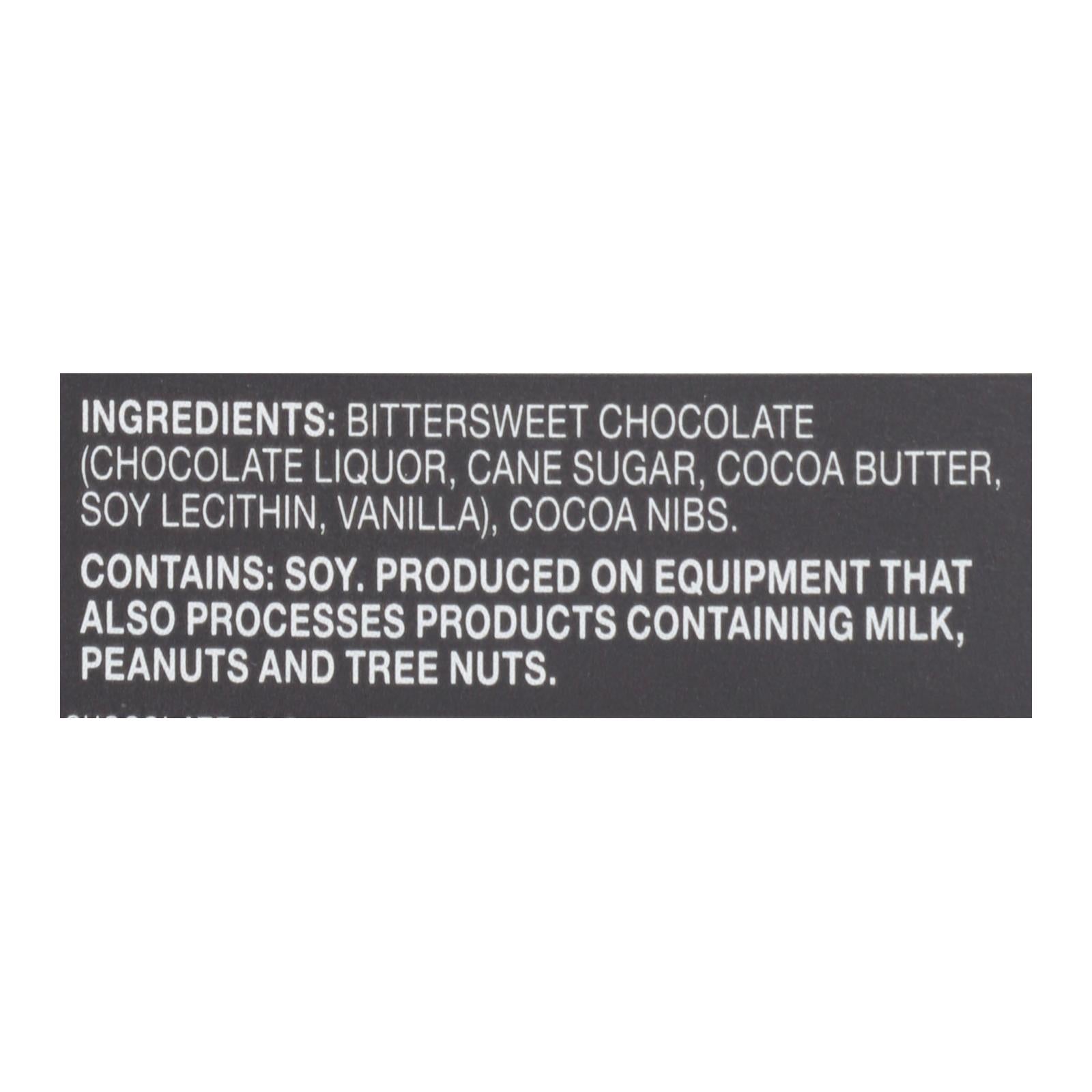 Endangered Species Natural Chocolate Bars - Dark Chocolate - 72 Percent Cocoa - Cacao Nibs - 3 oz Bars - Case of 12