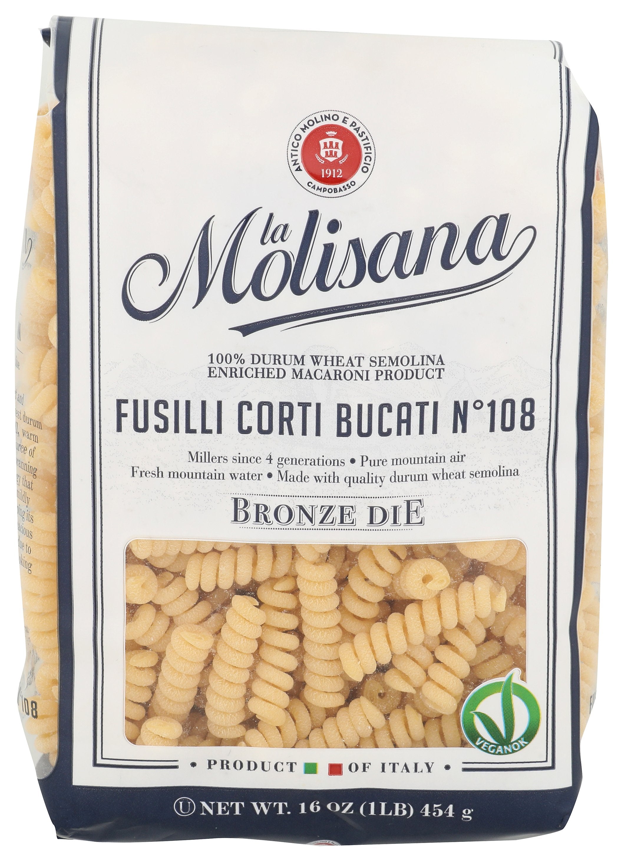 LA MOLISANA PASTA FUSILLI BUCATI CORTI - Case of 12