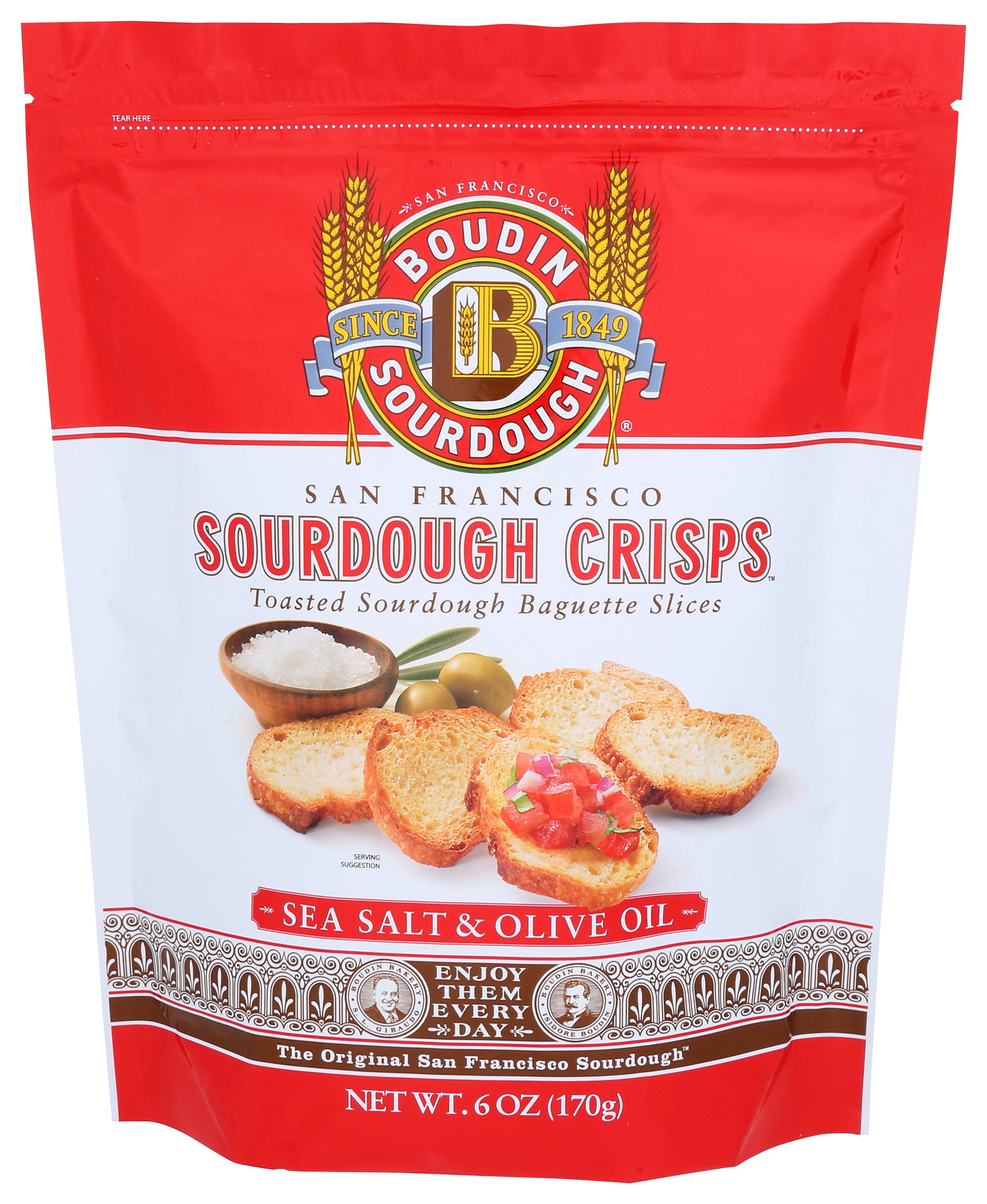 BOUDIN SOURDOUGH CRISPS SEA SALT OLIVE OIL - Case of 11