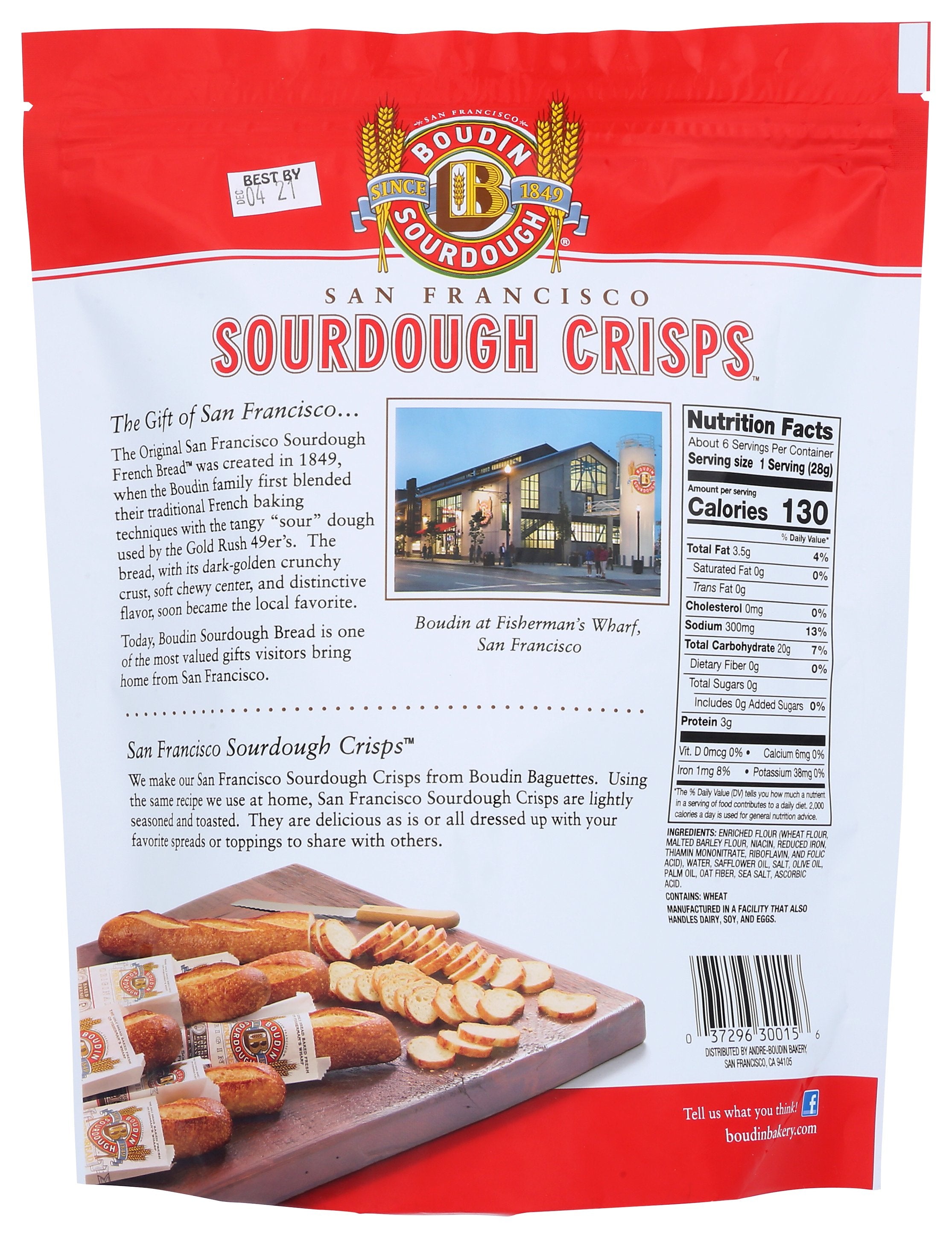 BOUDIN SOURDOUGH CRISPS SEA SALT OLIVE OIL - Case of 11