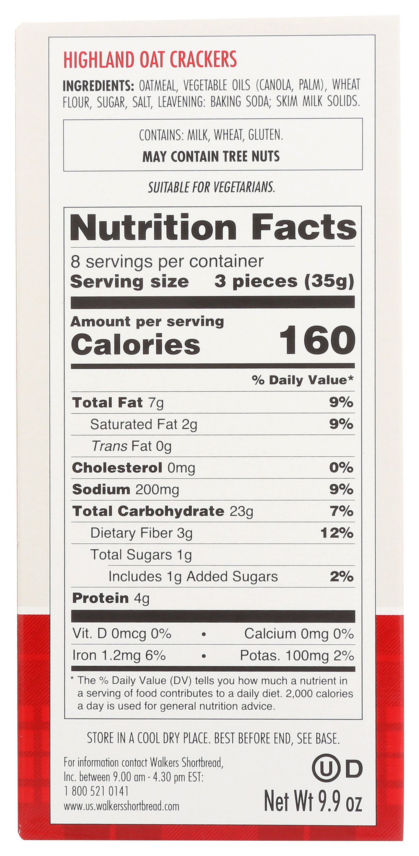 WALKERS CRACKER HIGHLAND OAT - Case of 6