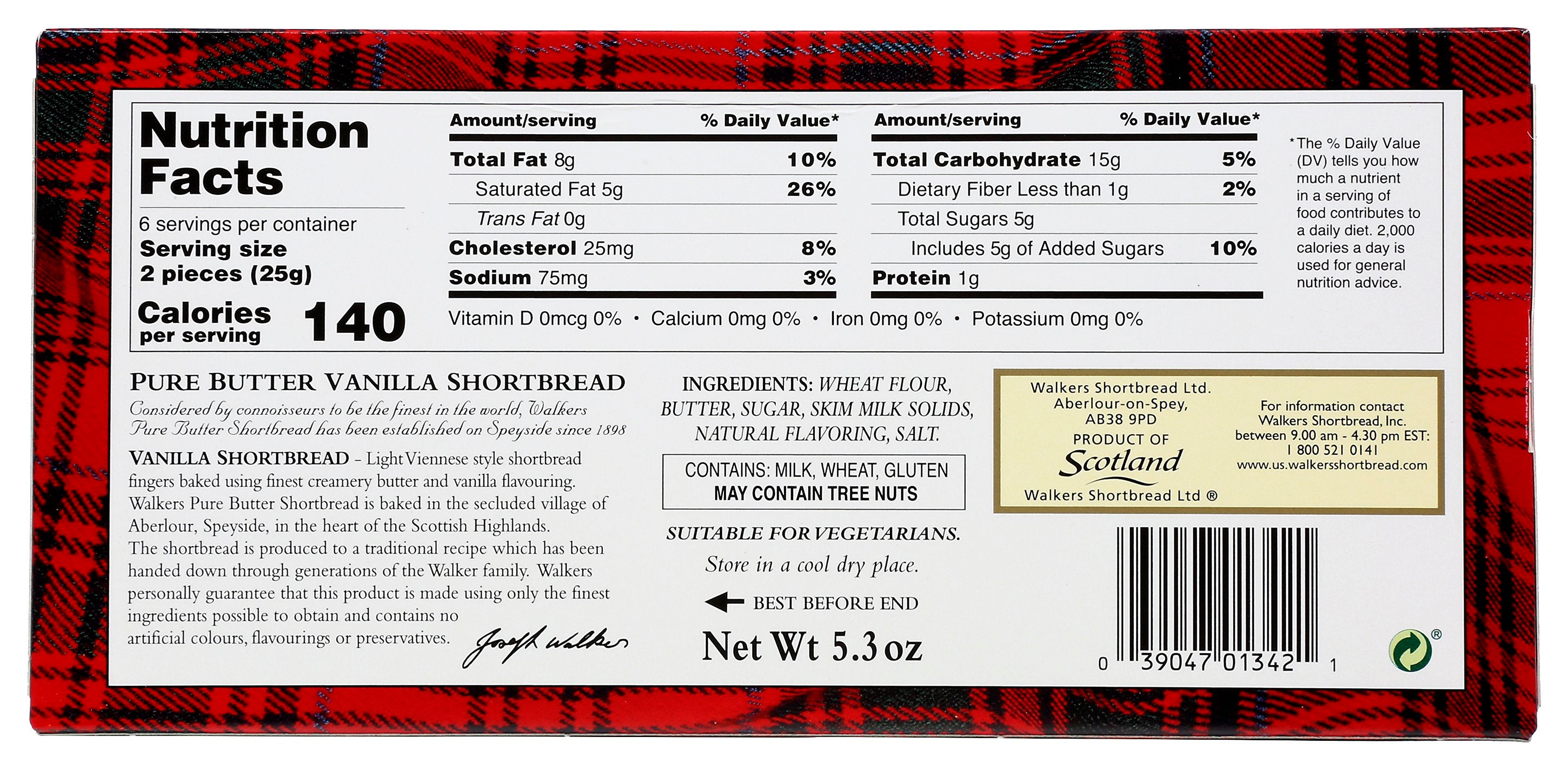 WALKERS SHORTBREAD VANILLA - Case of 12