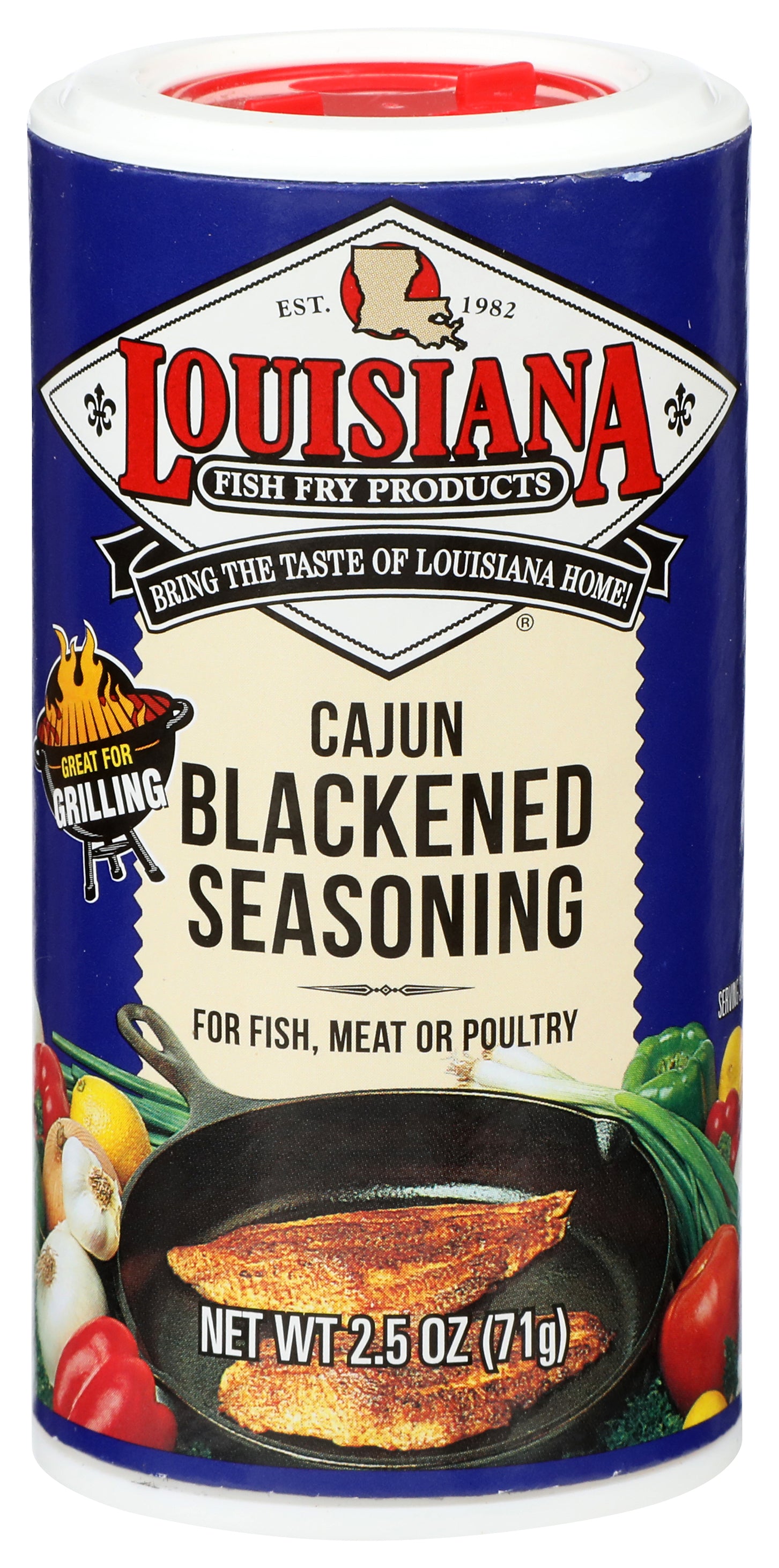 Louisiana Fish Fry Seasoning Blackened Fish - Pack of 12 - 2.5 oz