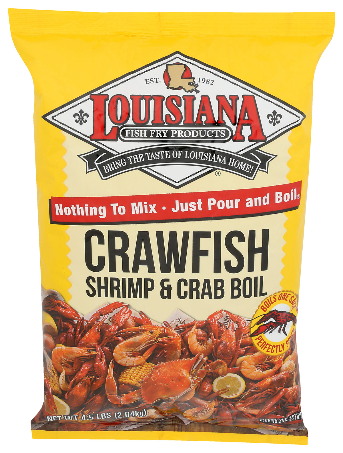 Louisiana Fish Fry Boil Crawfish Crab Shrimp - Pack of 6 - 4.5 lb