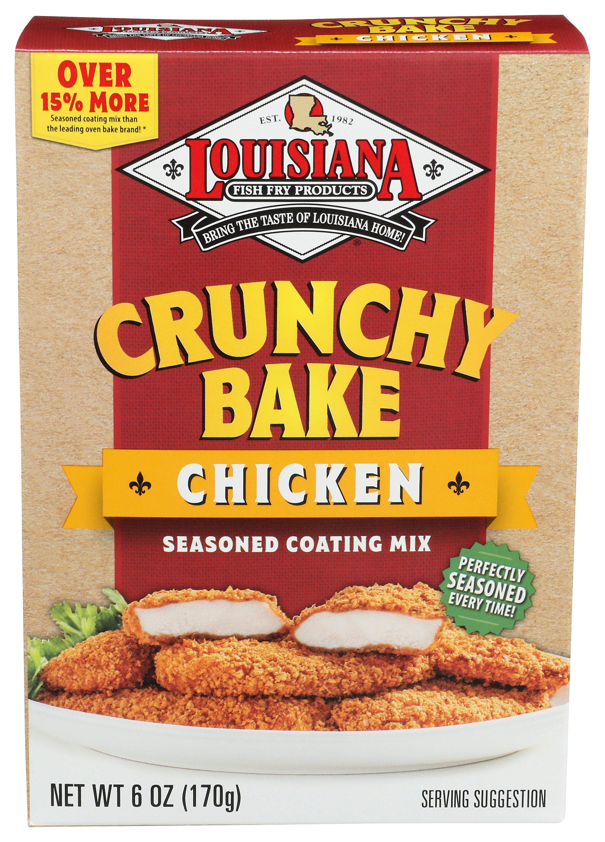 Louisiana Fish Fry Seasoning Crunchy Bake Chicken - Pack of 6 - 6 Oz