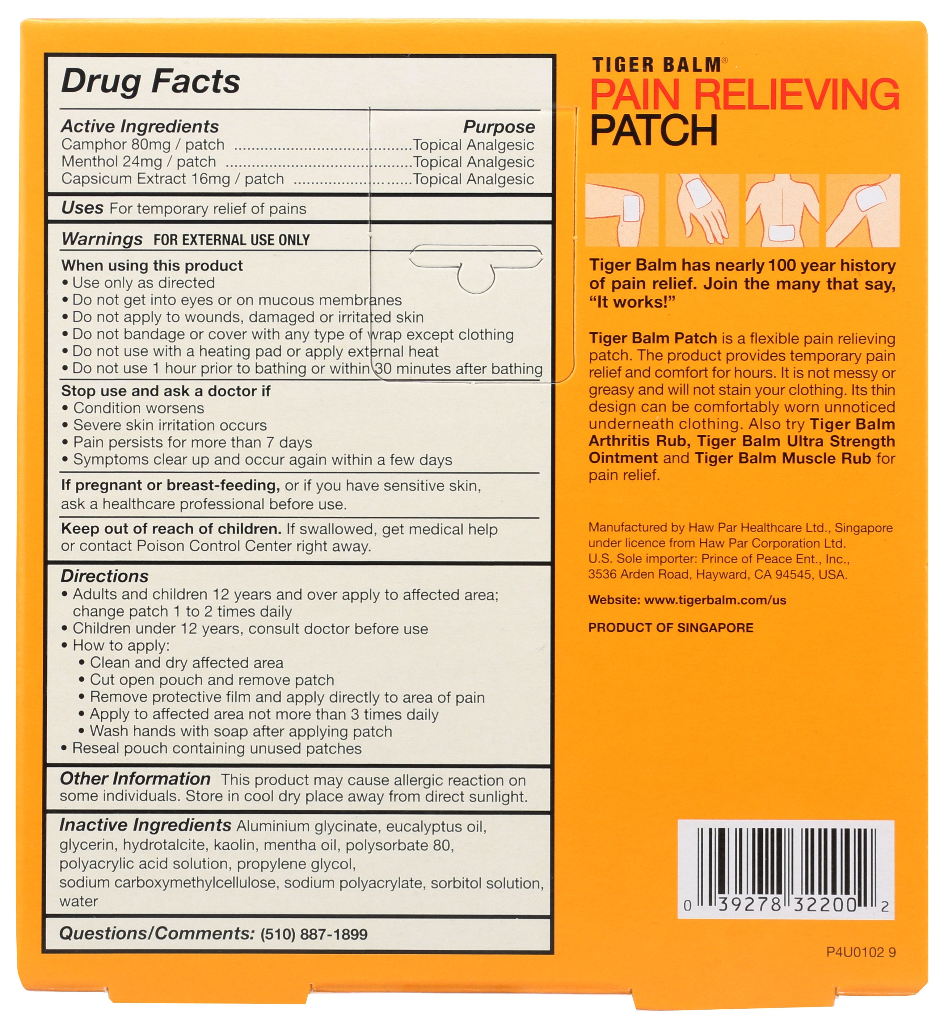 TIGER BALM BALM PATCH
