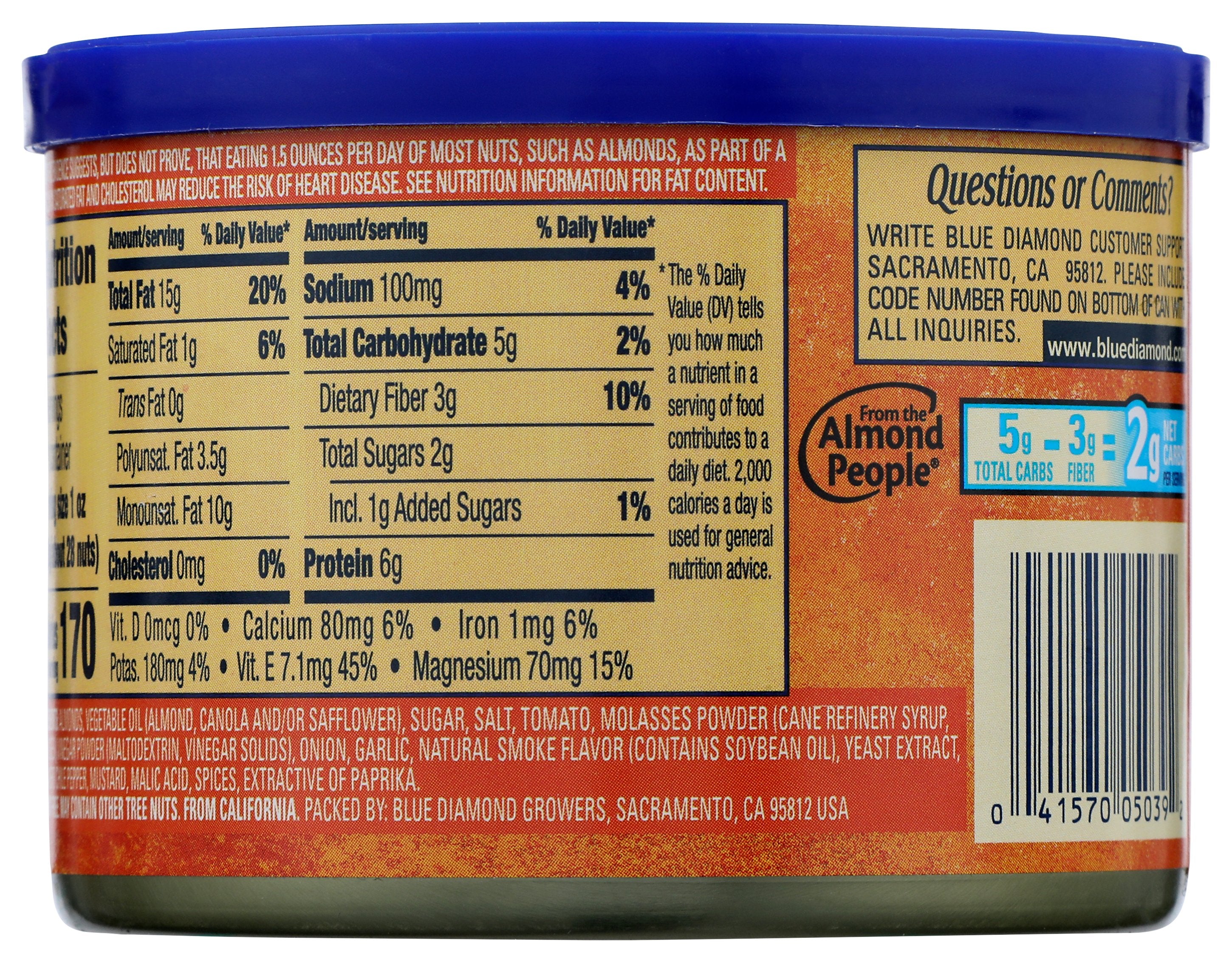 BLUE DIAMOND ALMOND HABANERO BBQ - Case of 12 [BLUE DIAMOND ALMONDS - ALMONDS - HABANERO BBQ - BOLD - 6 OUNCE - 6 OZ]