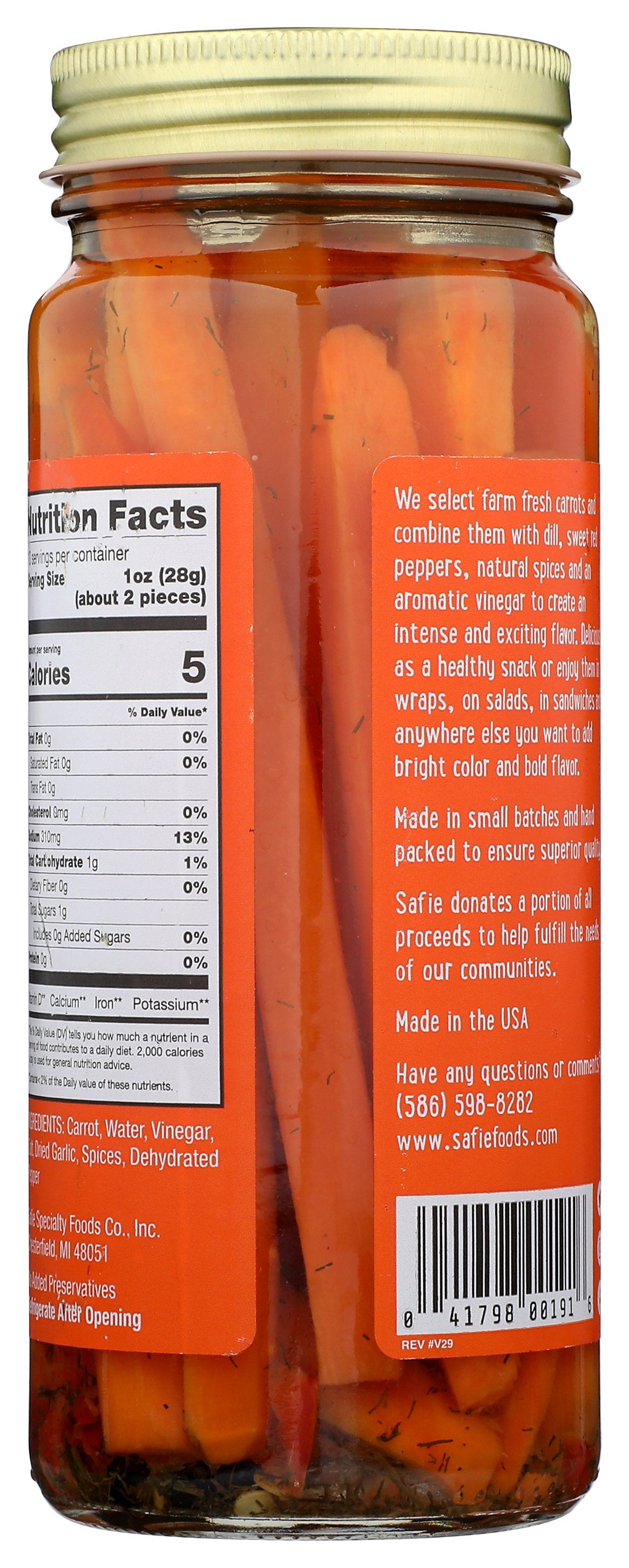 SAFIE CARROTS DILL PICKLD CRSPY - Case of 6