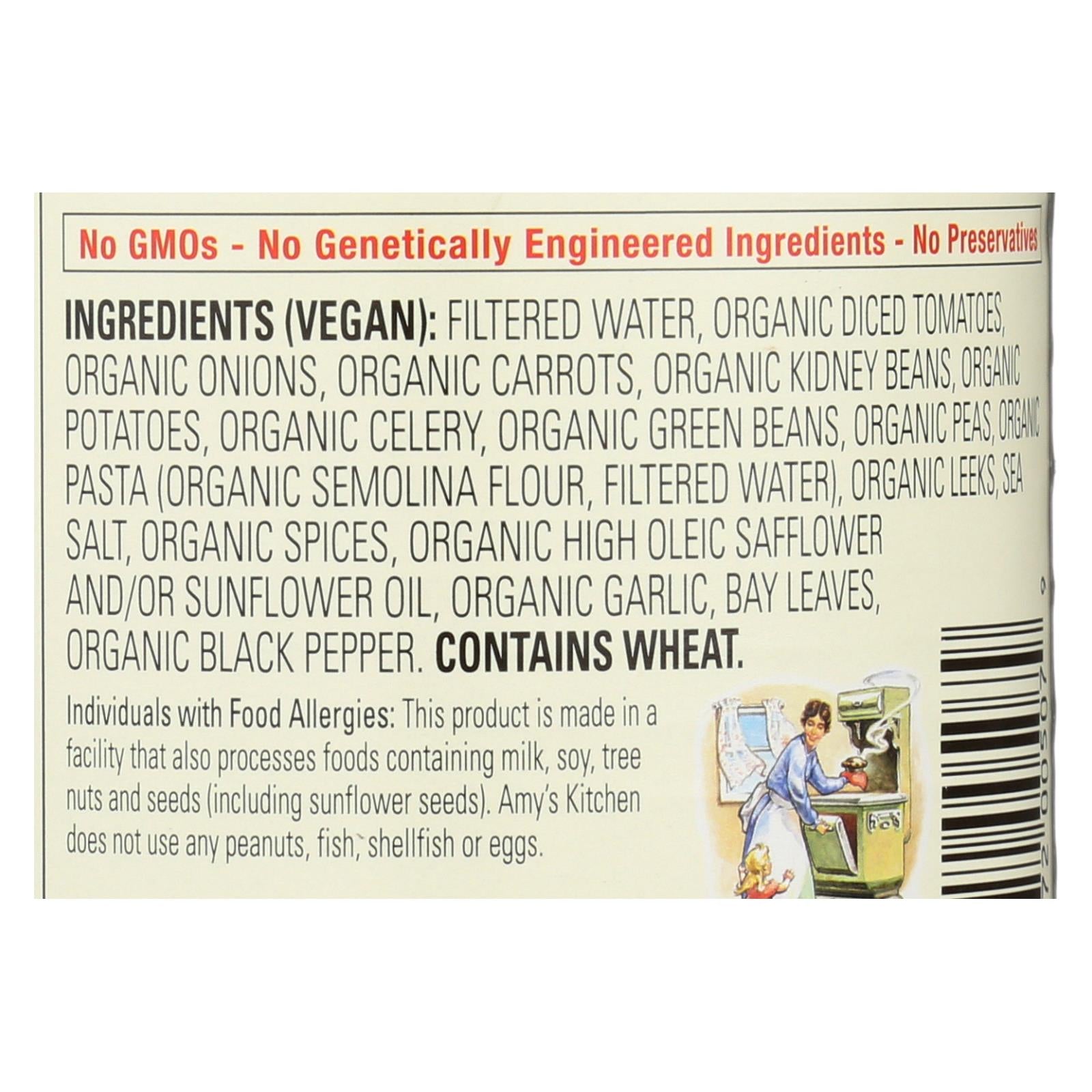 Amy's - Organic Low Fat Minestrone Soup - Case Of 12 - 14.1 Oz