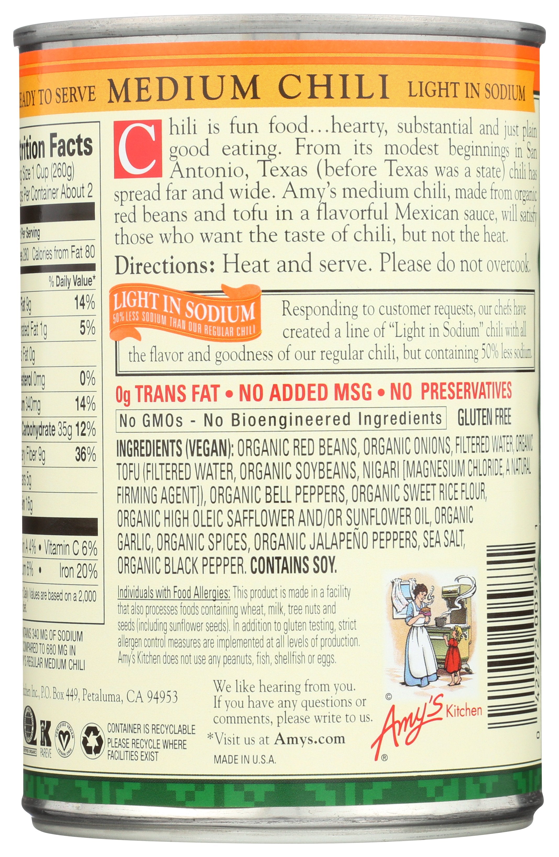 AMYS CHILI LTE SDM MDM  ORG - Case of 3