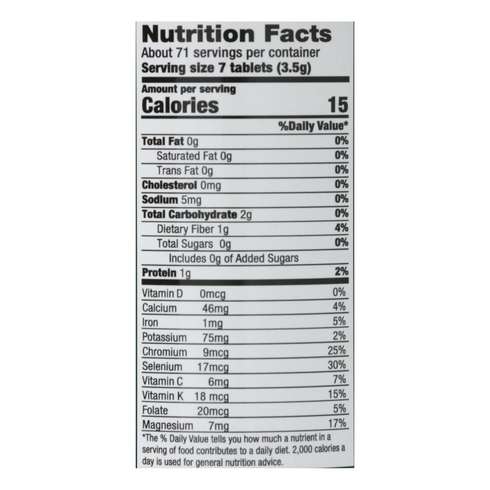 Pines International Alfalfa - Organic - Tablets - 500 Tablets