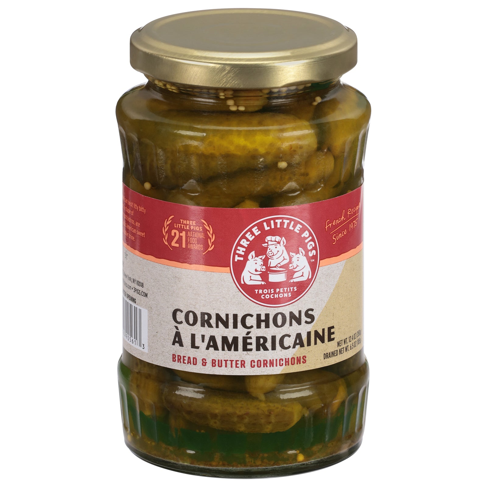 Trois Petits Cochons - Cornichons Bread Butter - CS of 12-12.4 OZ