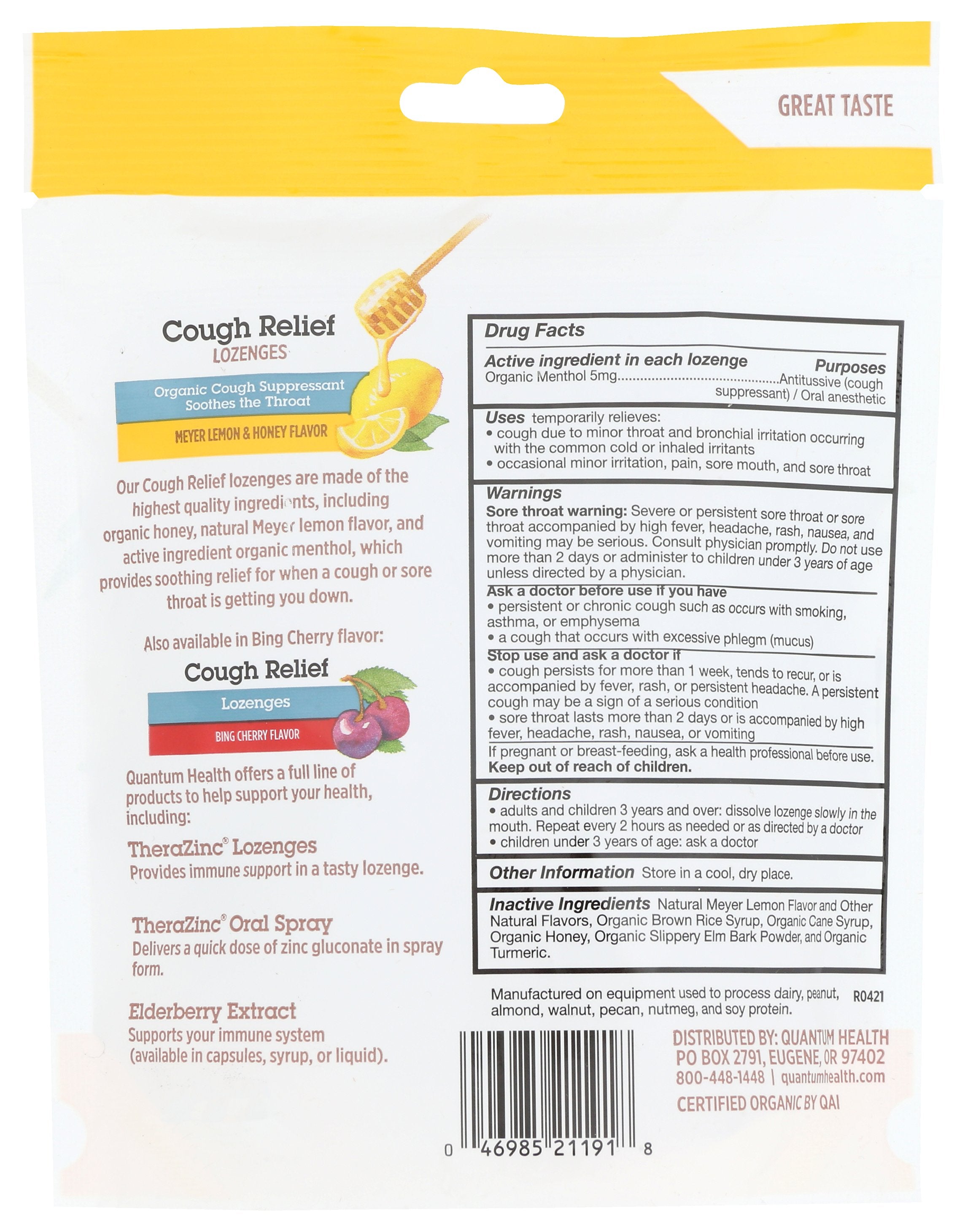 QUANTUM LOZENGES CGH RLF LMN HN - Case of 3