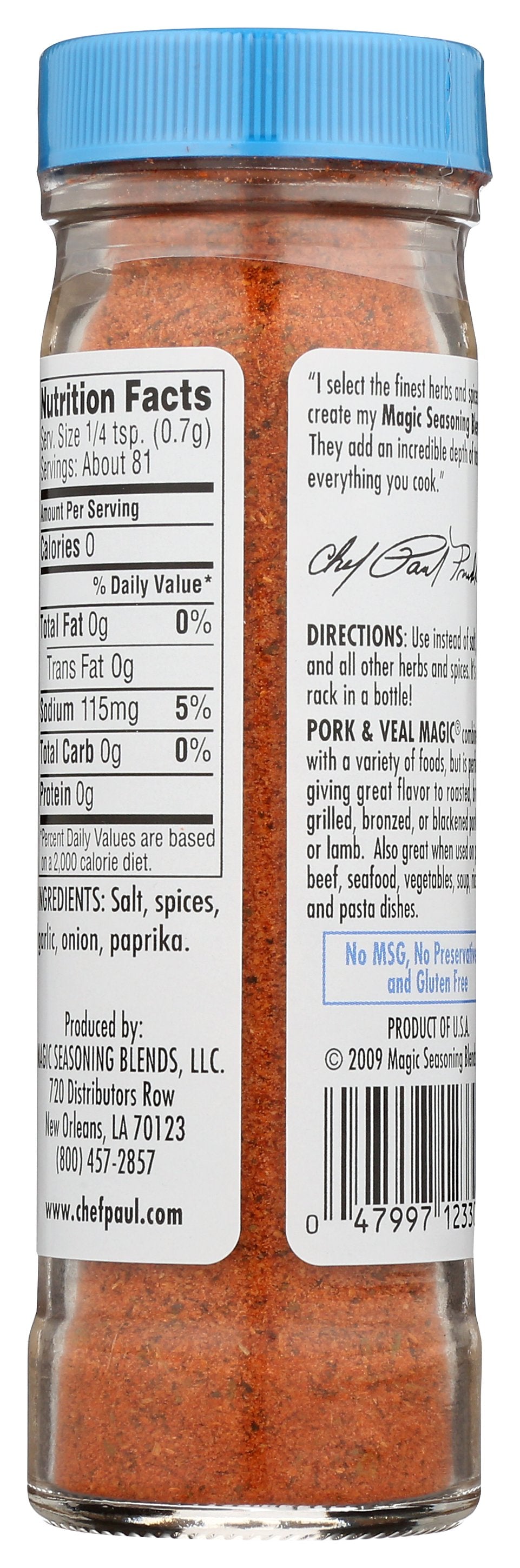 MAGIC SEASONING BLENDS SSNNG PORK VEAL - Case of 6