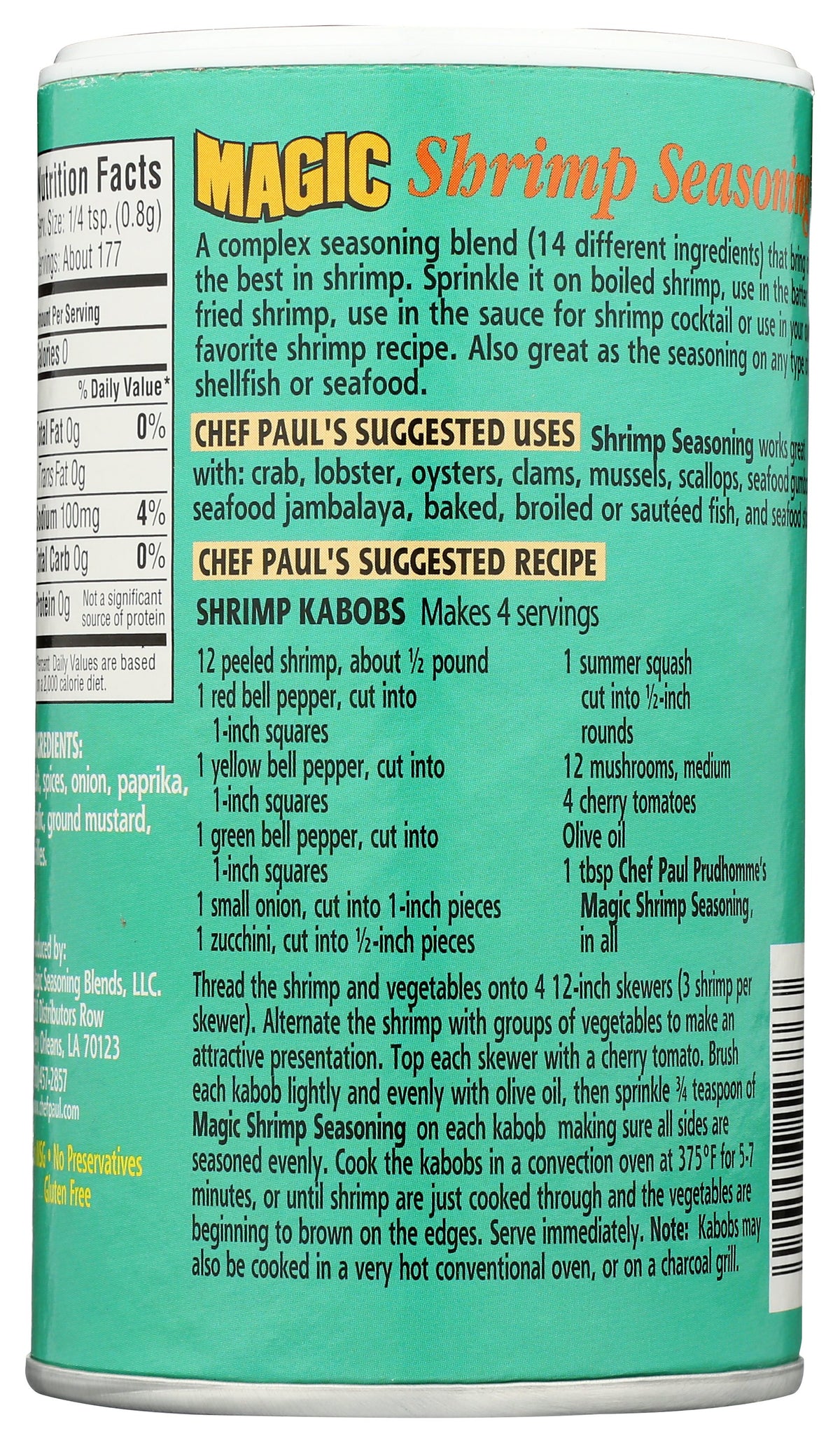 MAGIC SEASONING BLENDS SSNNG SHRIMP - Case of 6