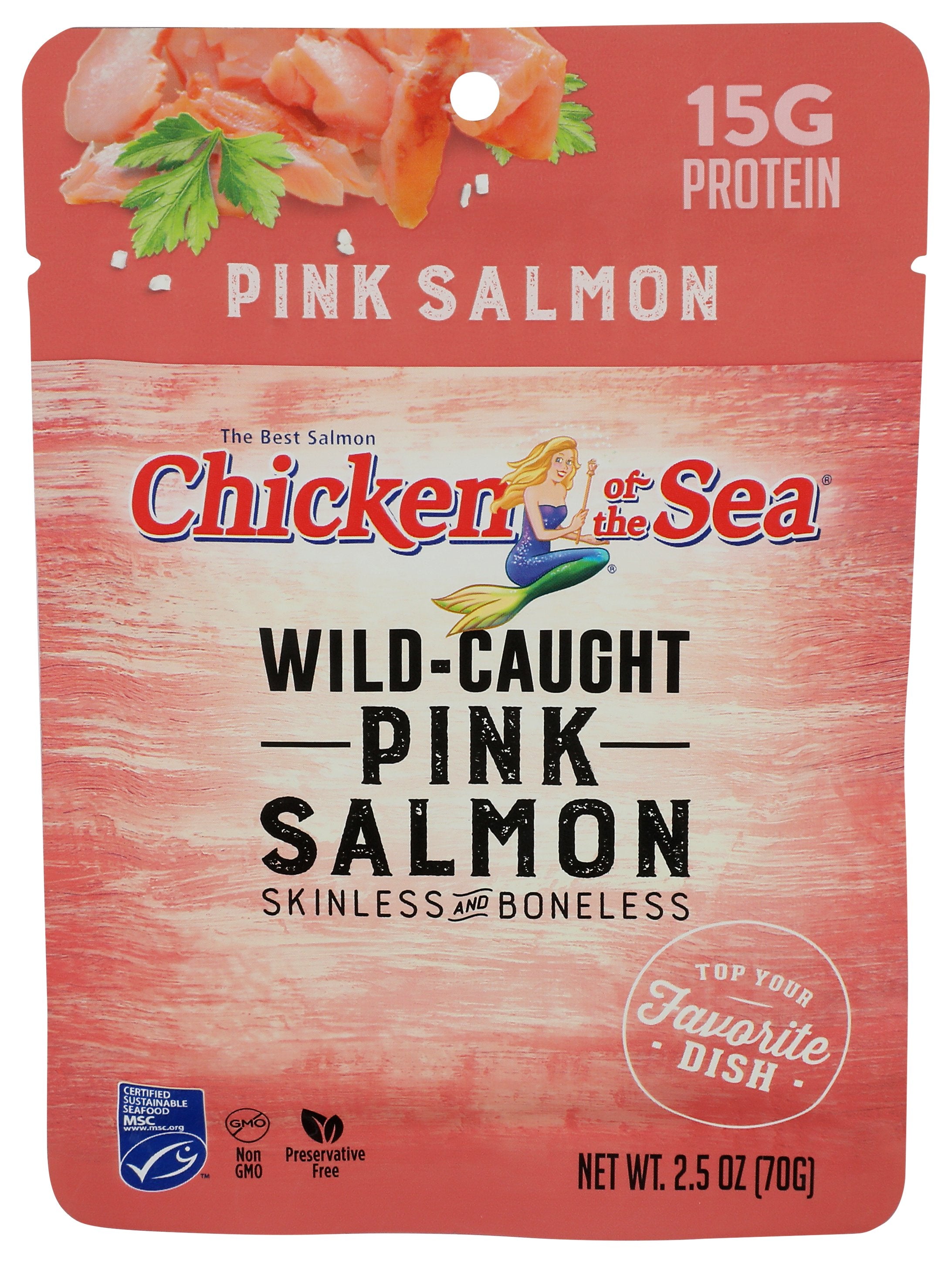 CHICKEN OF THE SEA SALMON PINK SKINLESS POUC - Case of 12