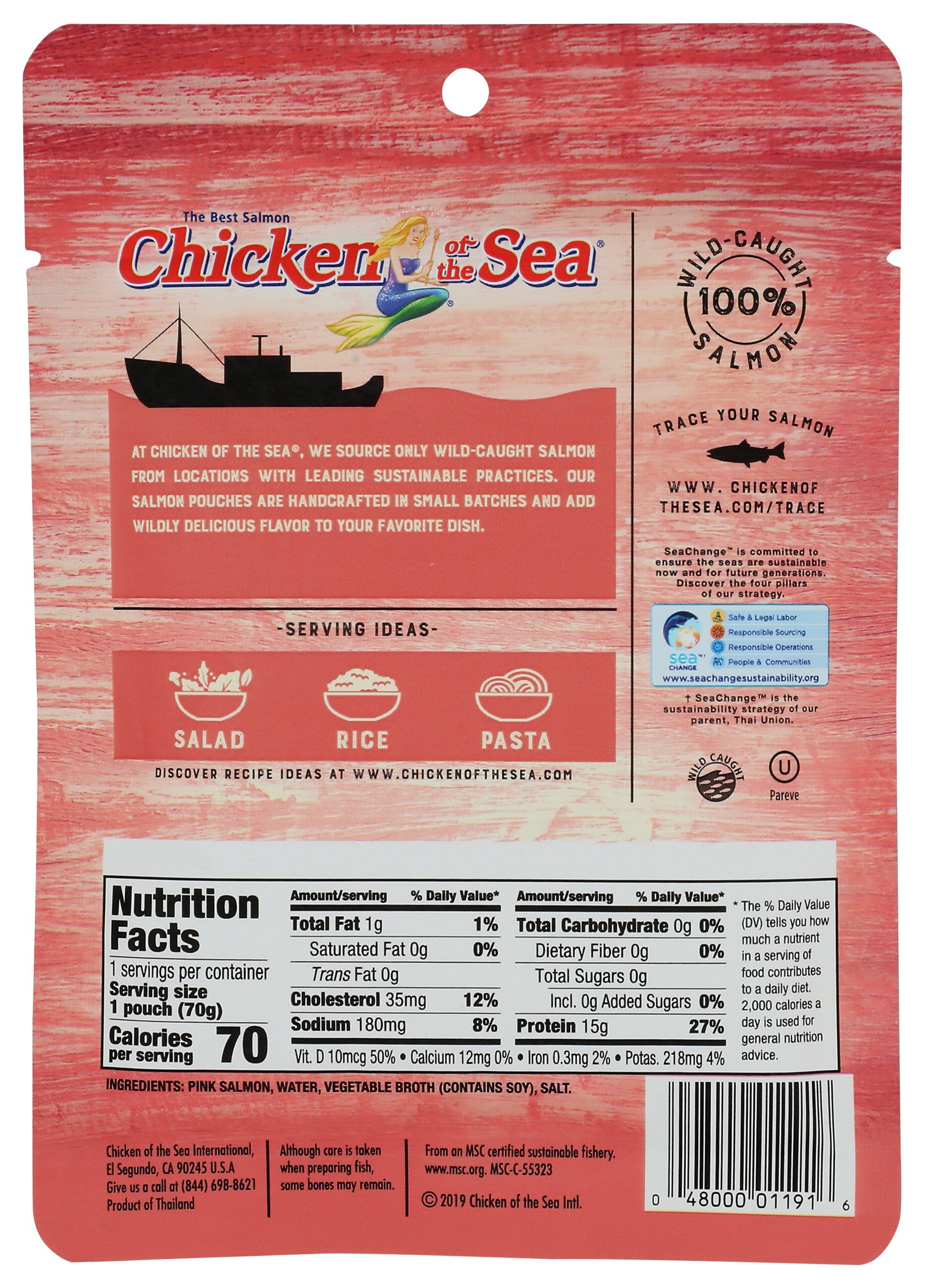CHICKEN OF THE SEA SALMON PINK SKINLESS POUC - Case of 12