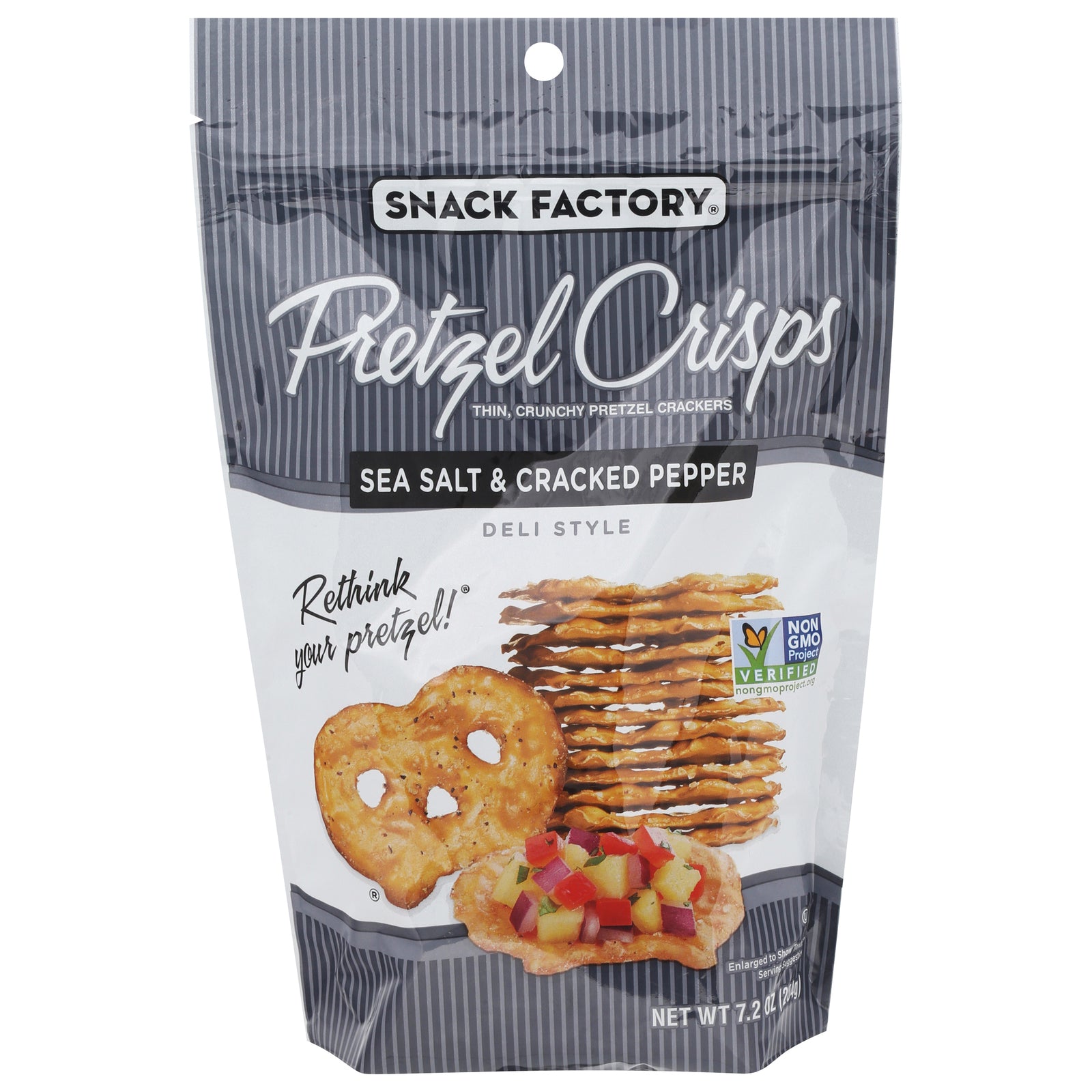 Pretzel Crisps - Pretzl Crsp Ssalt & Ppr - CS of 12-7.2 OZ