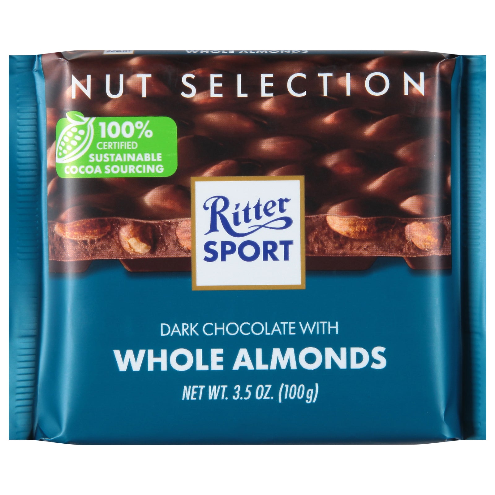 Ritter Sport - Dark Choc Whole Almnd - CS of 11-3.5 OZ