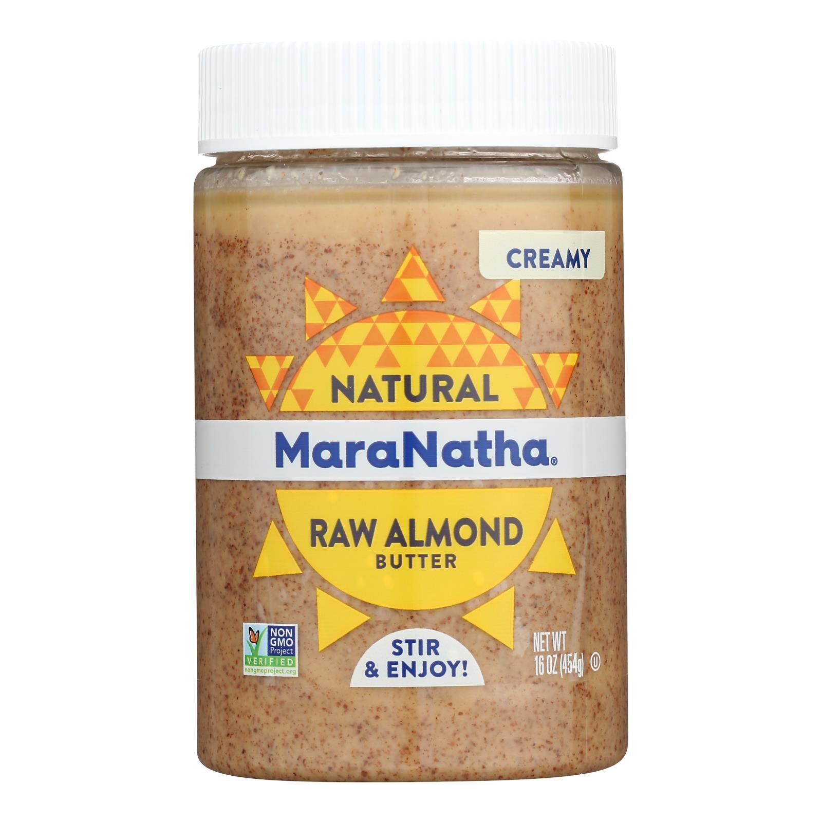 Maranatha Natural Foods Raw Almond Butter - Creamy with No Salt - Case of 6 - 16 oz