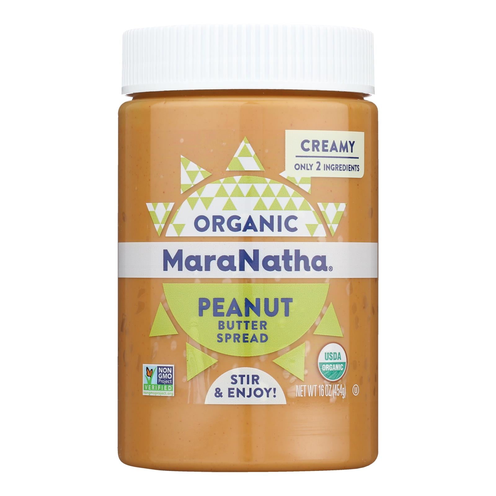 Maranatha Natural Foods Organic Peanut Butter - Creamy Sea Salt - Case of 6 - 16 oz