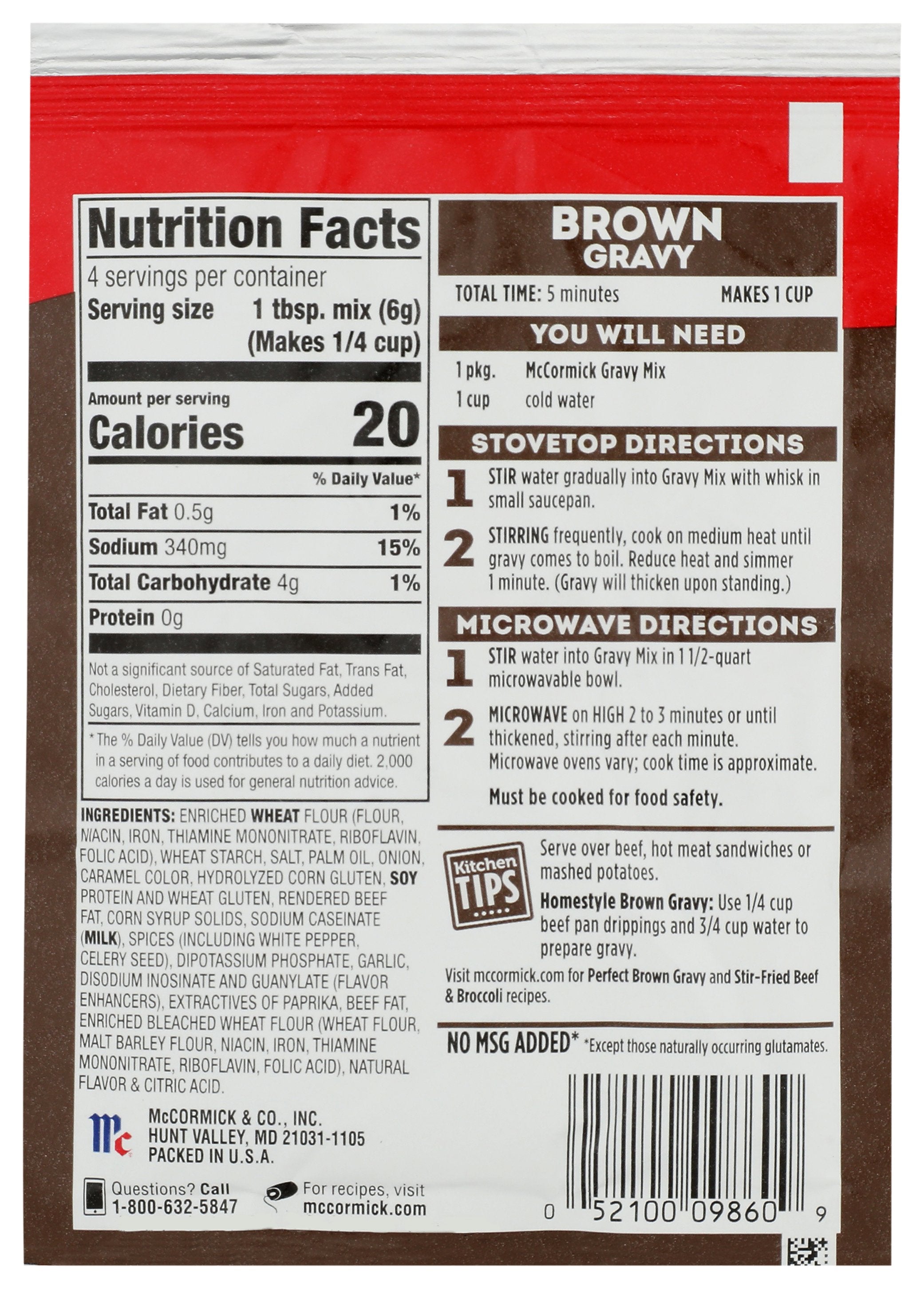 MC CORMICK MIX SSNNG GRAVY BROWN - Case of 24