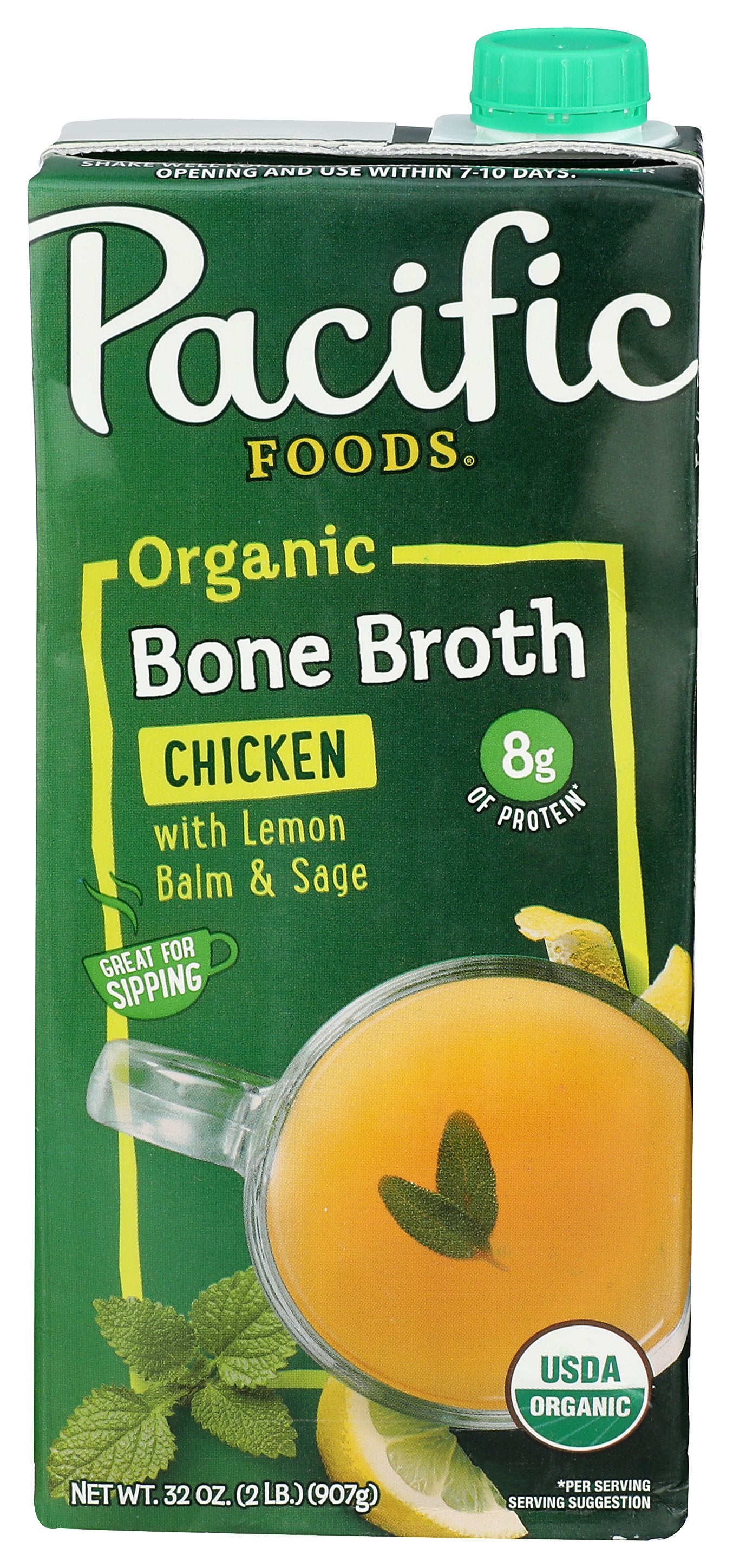 PACIFIC FOODS BROTH BN CHKN LMN SG ORG - Case of 12