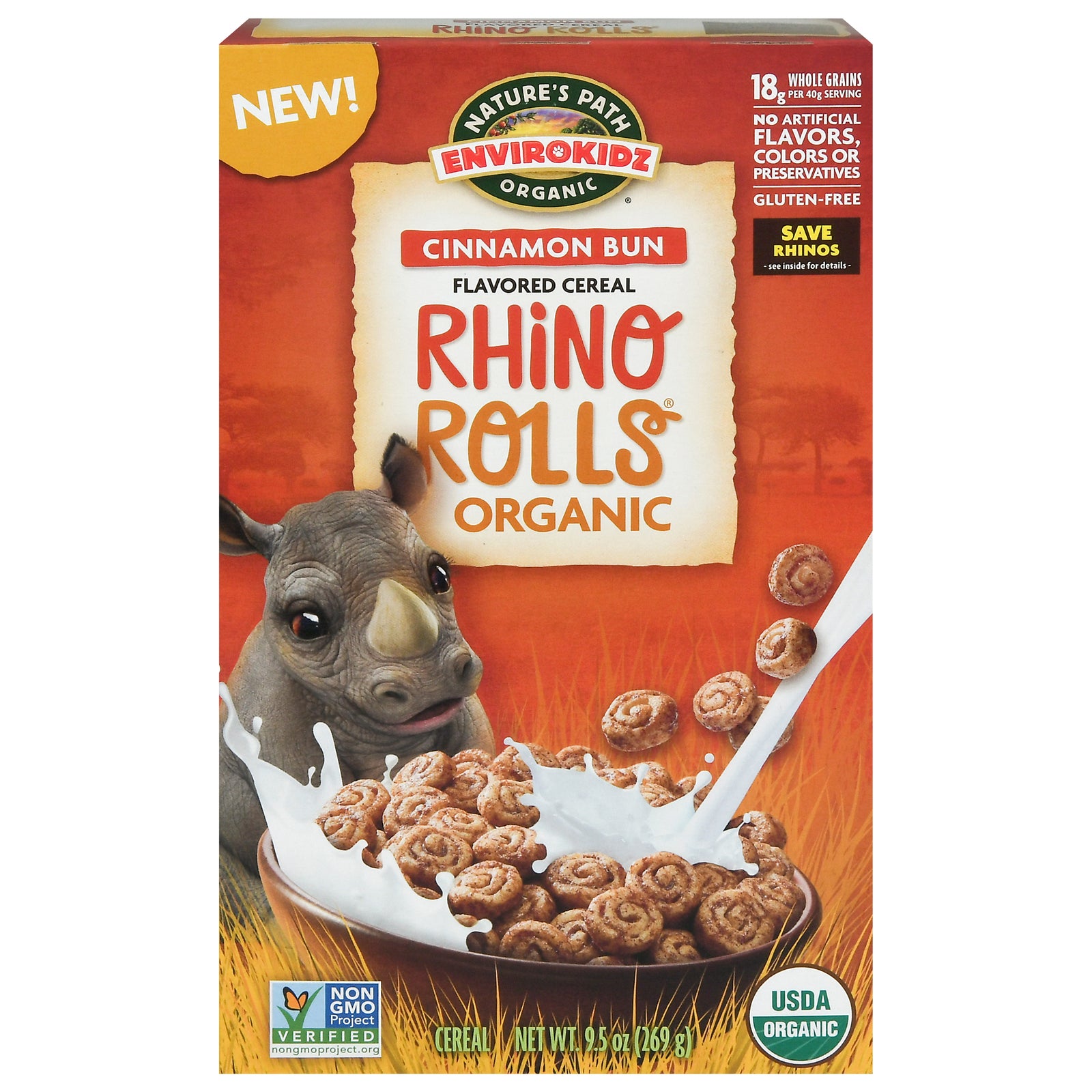 Nature's Path-envirokidz - Cereal Og2 Rhino Rolls - CS of 12-9.5 OZ