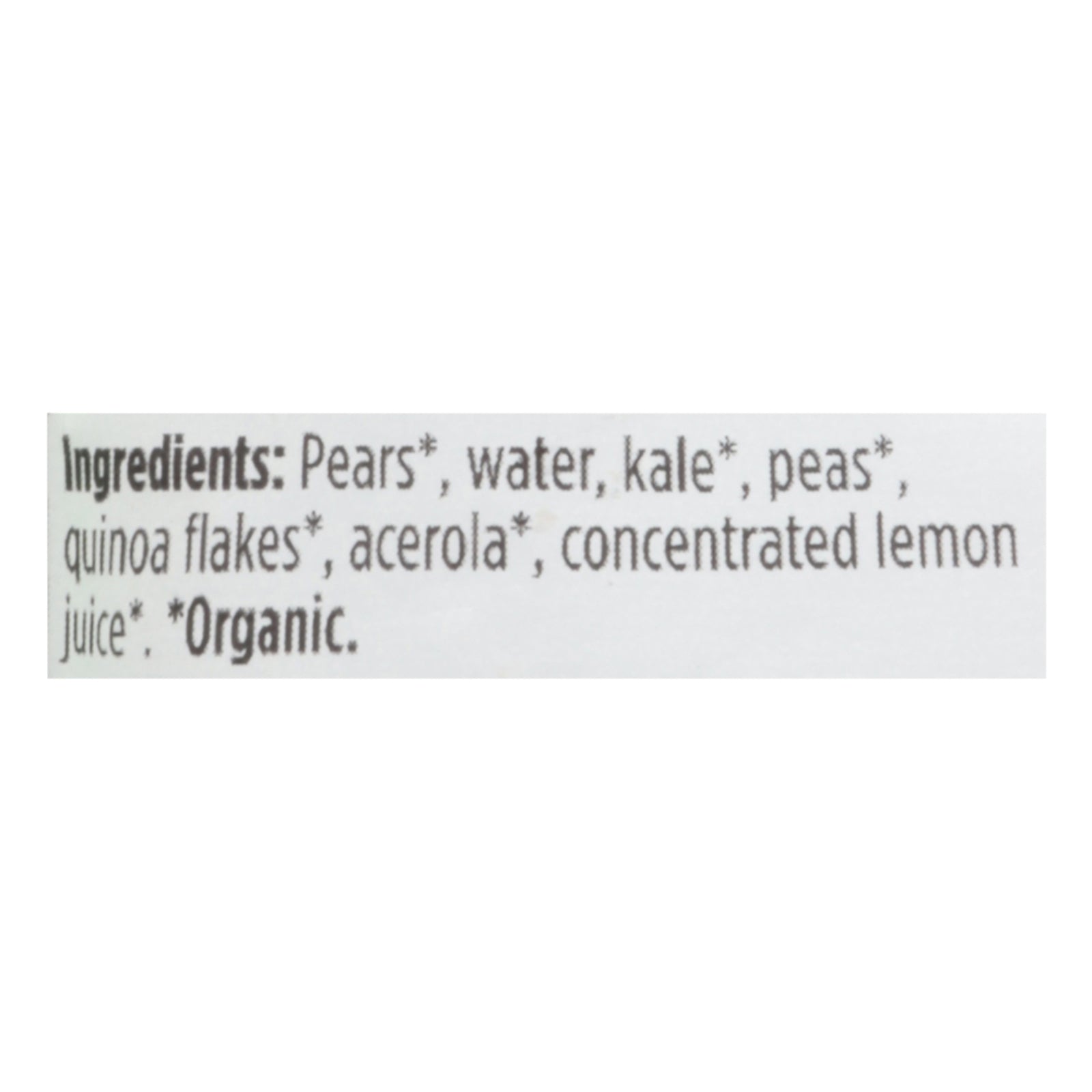 Love Child Organics - Puree Og2 Pears Kale Peas - CS of 12-4 OZ