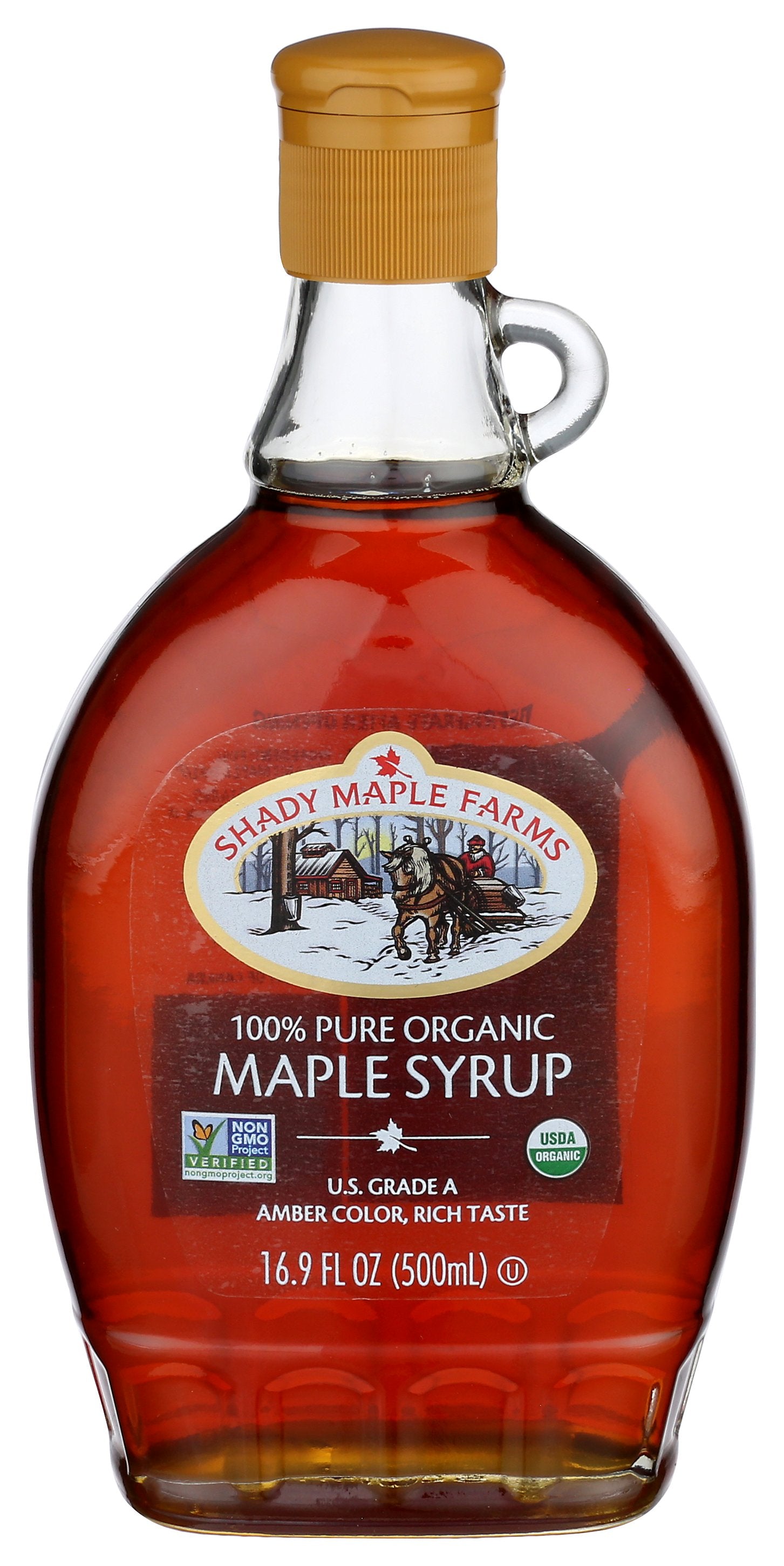 SHADY MAPLE FARM SYRUP AMBR RICH TASTE ORG - Case of 12 [16.9 OZ LEONE ORGANIC MAPLE SYRUP US GRADE A AMBER RICH TASTE SMF - 16 OZ]