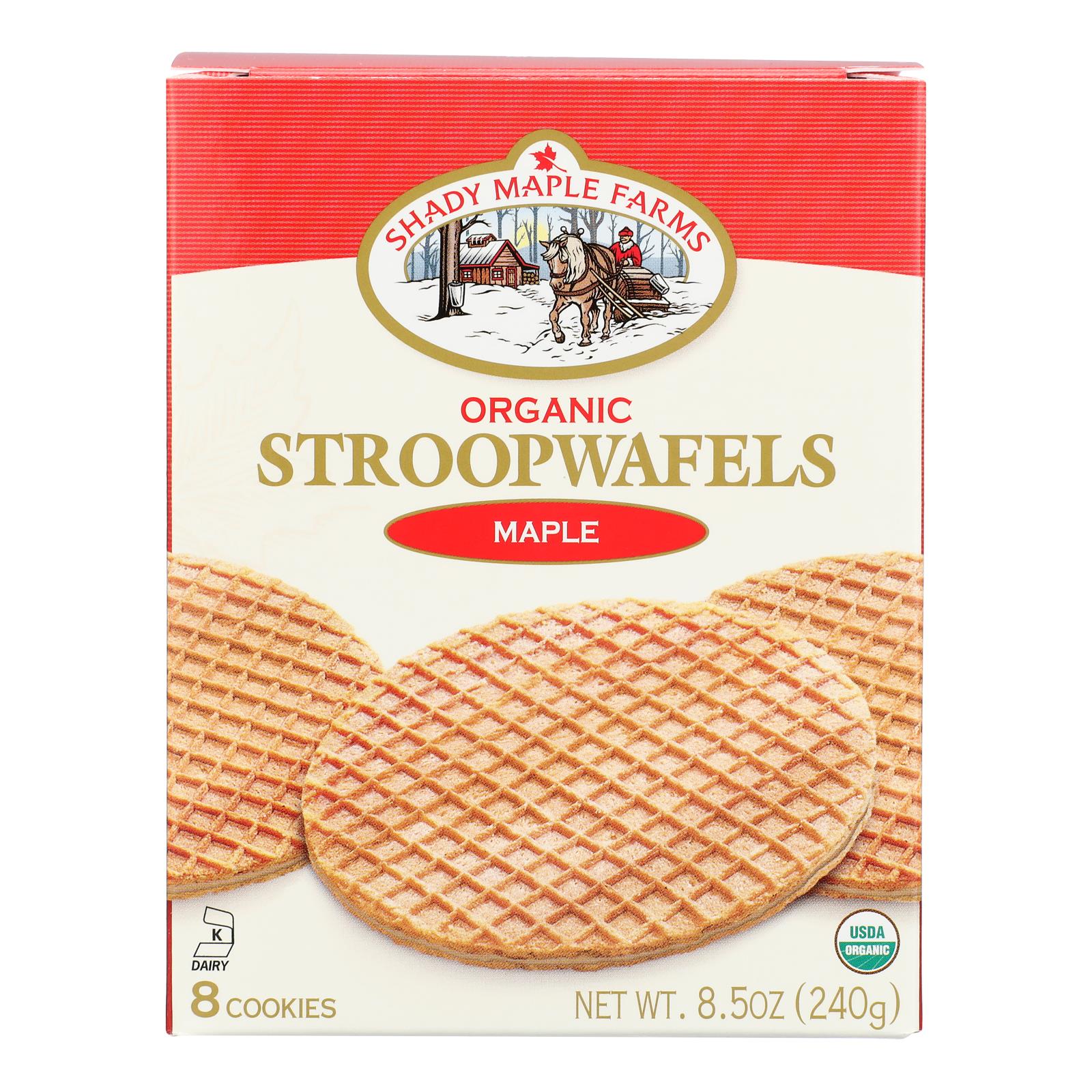 Shady Maple Farms Organic Maple Waffle Cookie - Case of 8 - 8.5 oz.