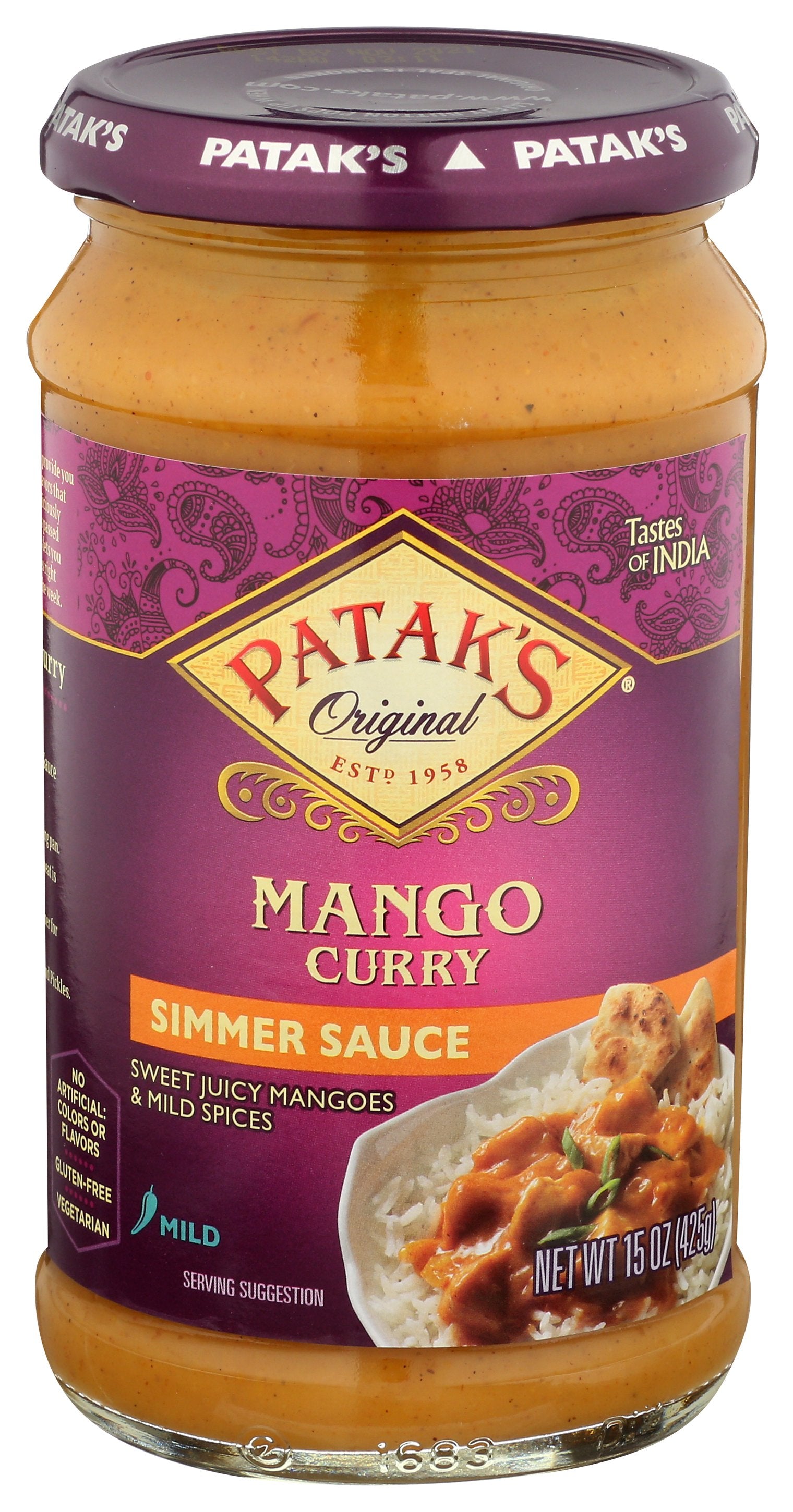 PATAKS SAUCE MANGO GLASS - Case of 6