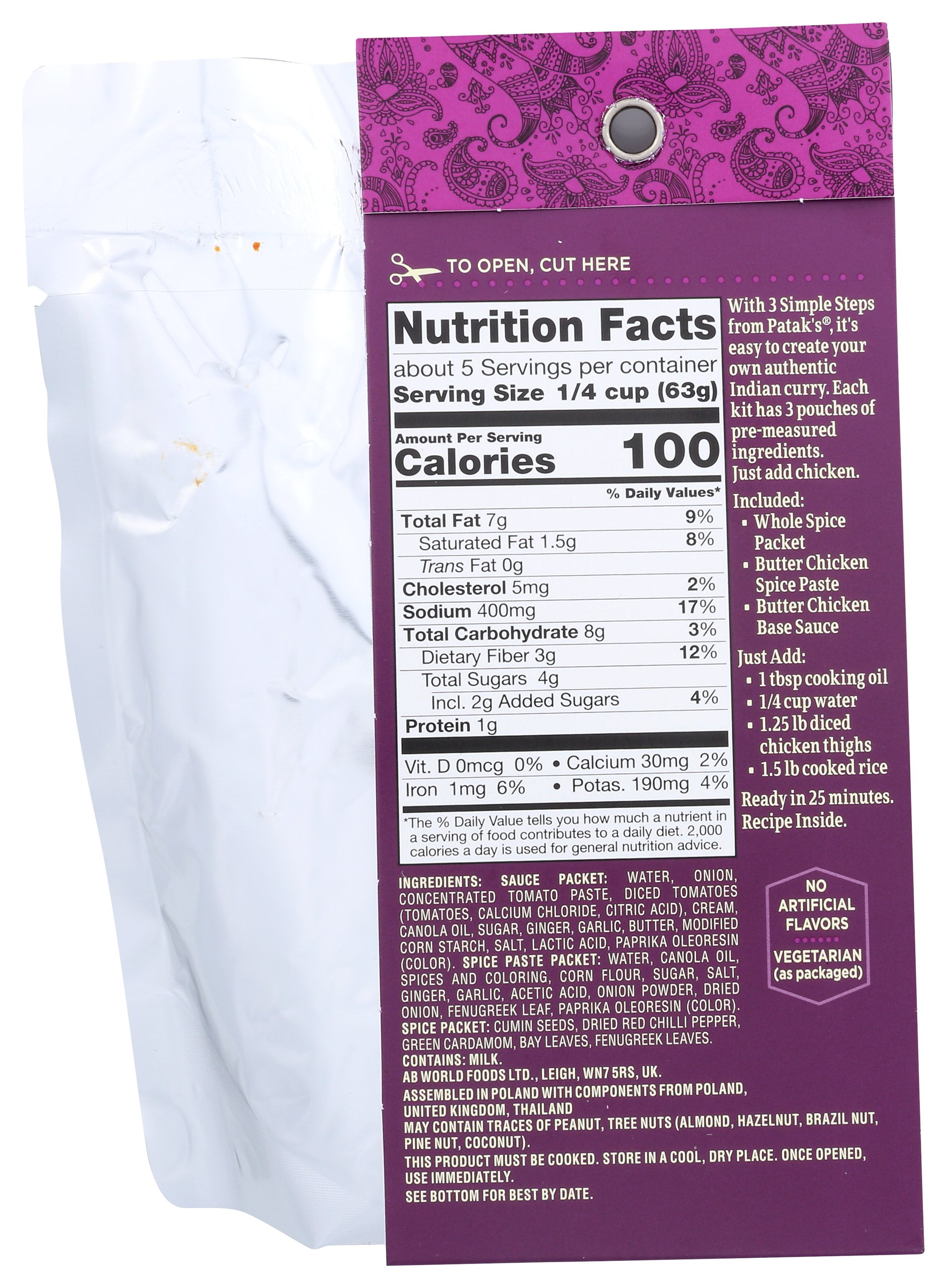 PATAKS BUTTER CHICKEN 3 STEP - Case of 6