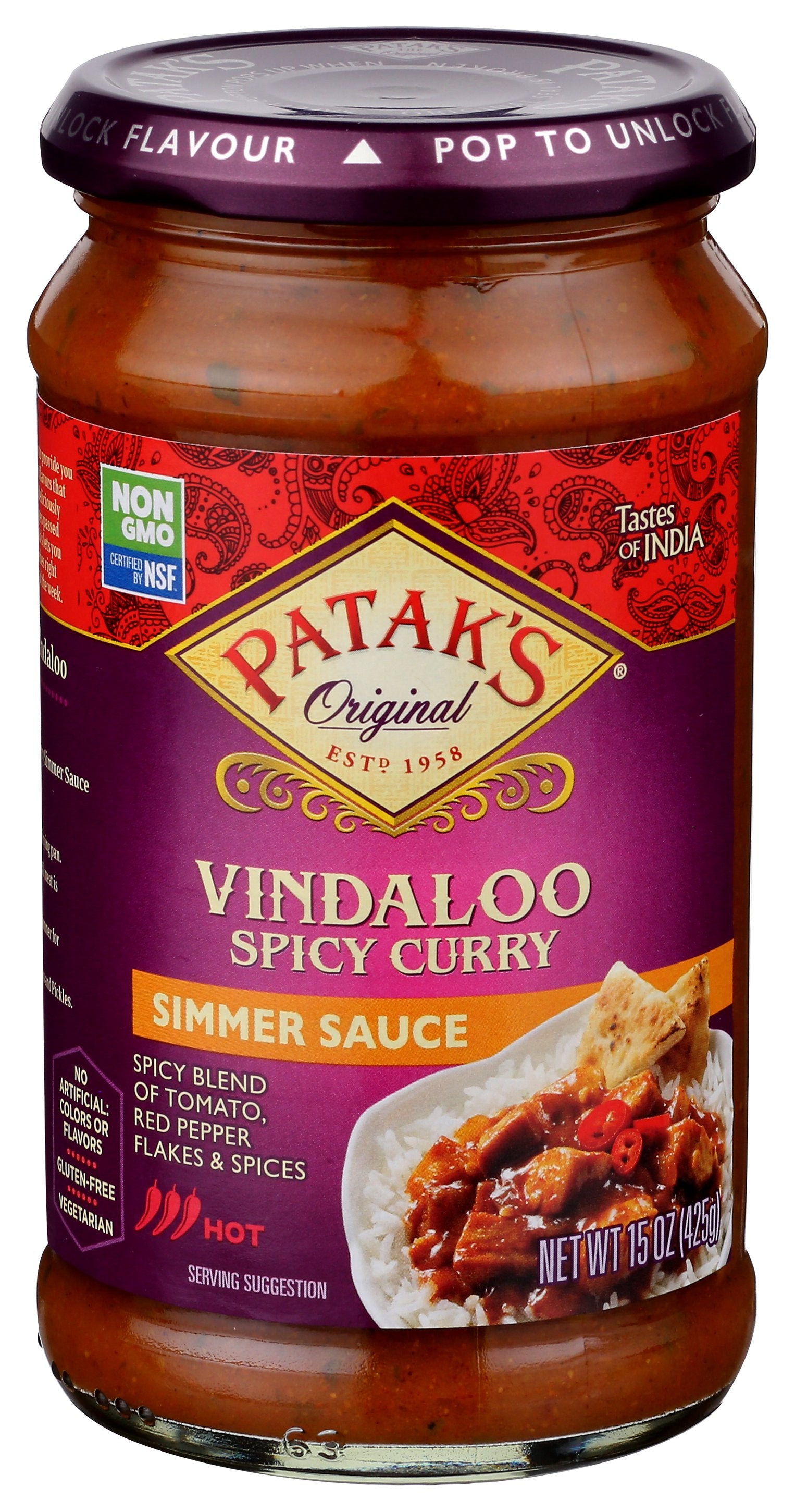 PATAKS SAUCE VINDALOO SPICY - Case of 6